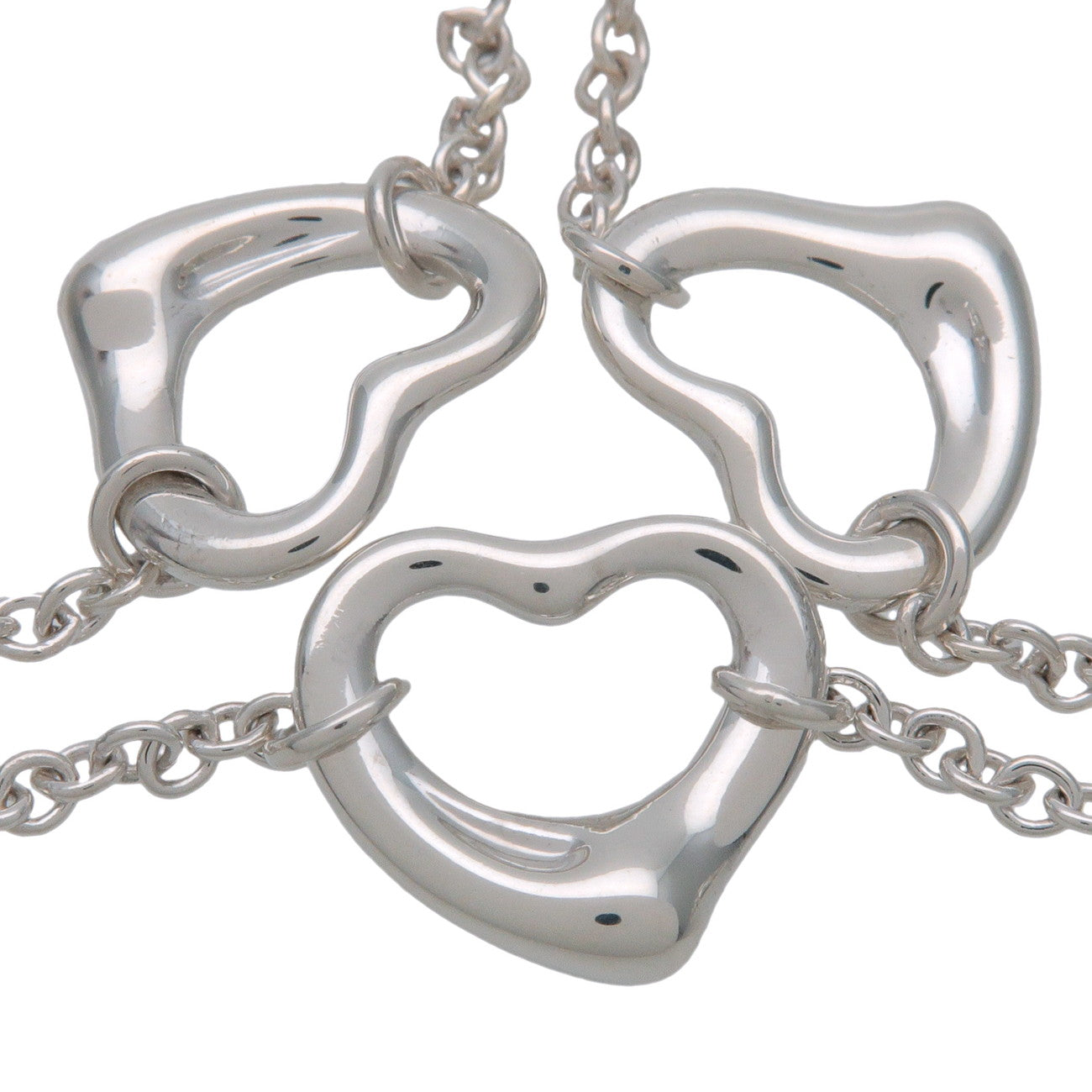 Tiffany & Co 3P Open Heart Bracelet SV925 Silver