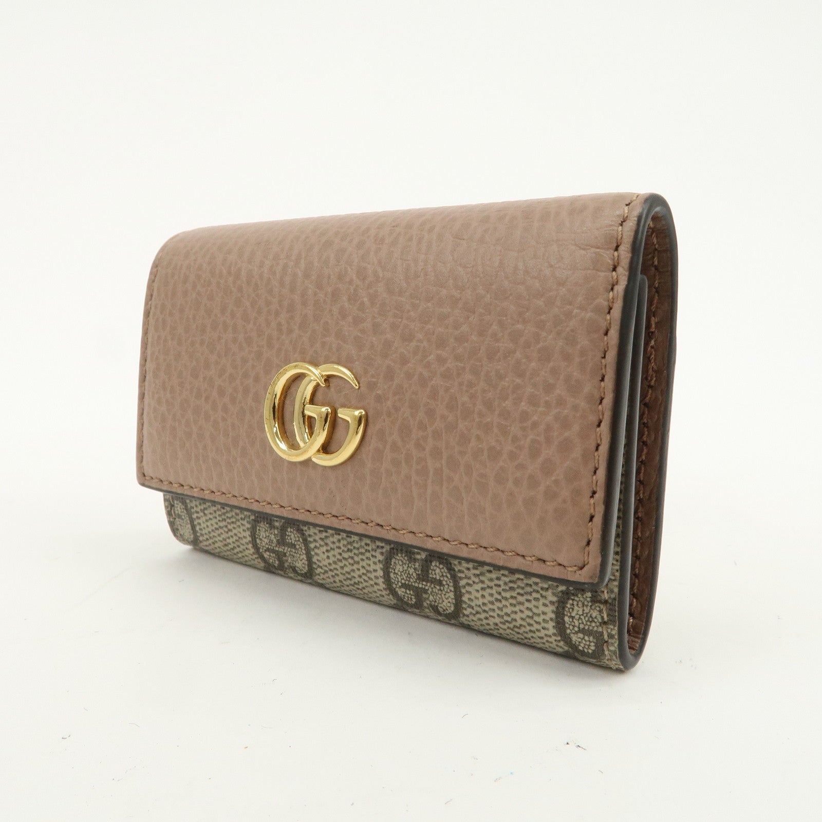 GUCCI GG Marmont GG Supreme 6 Key Case Key Holder Beige 456118