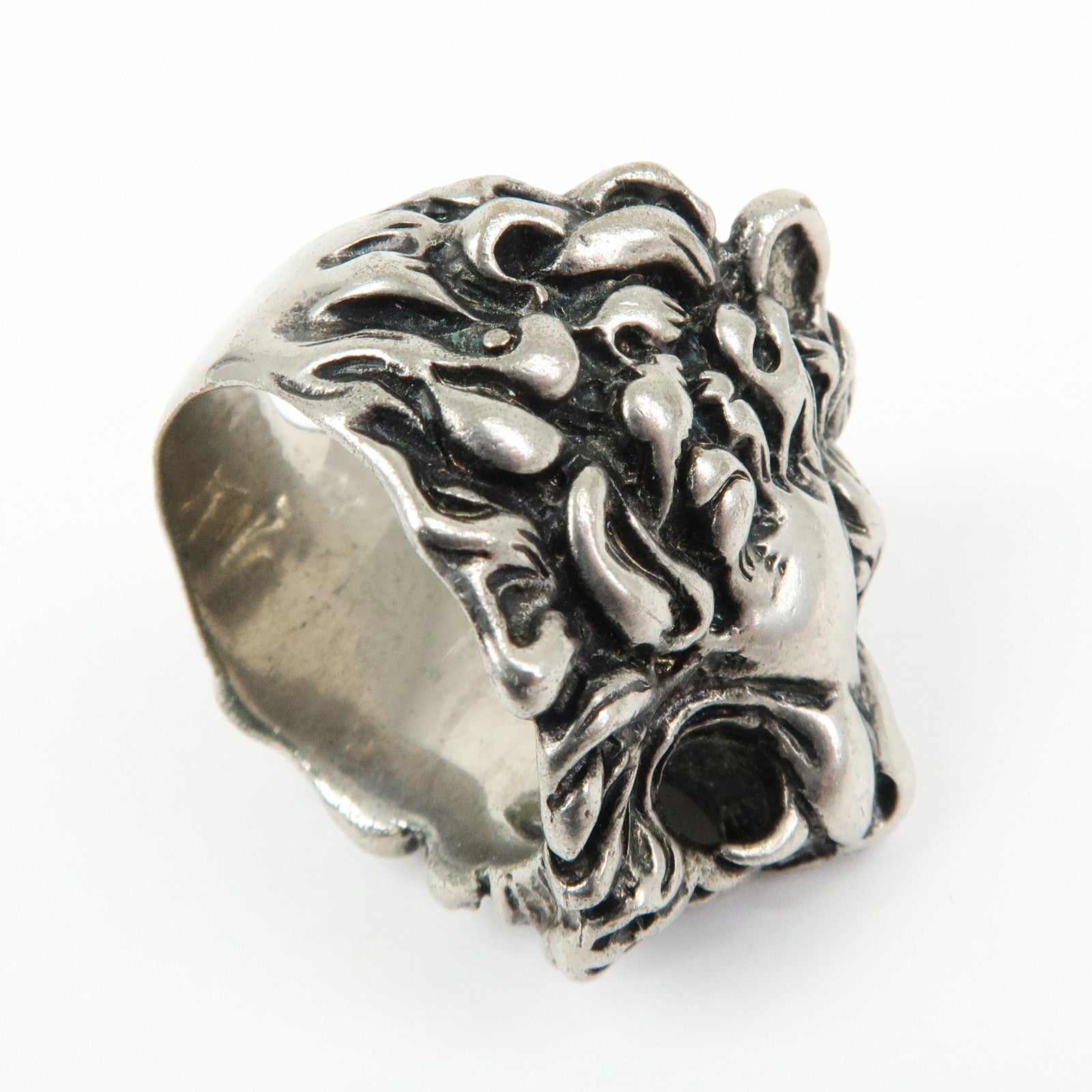 GUCCI Lion Head Metal Ring Silver #19 US9 EU58 HK19