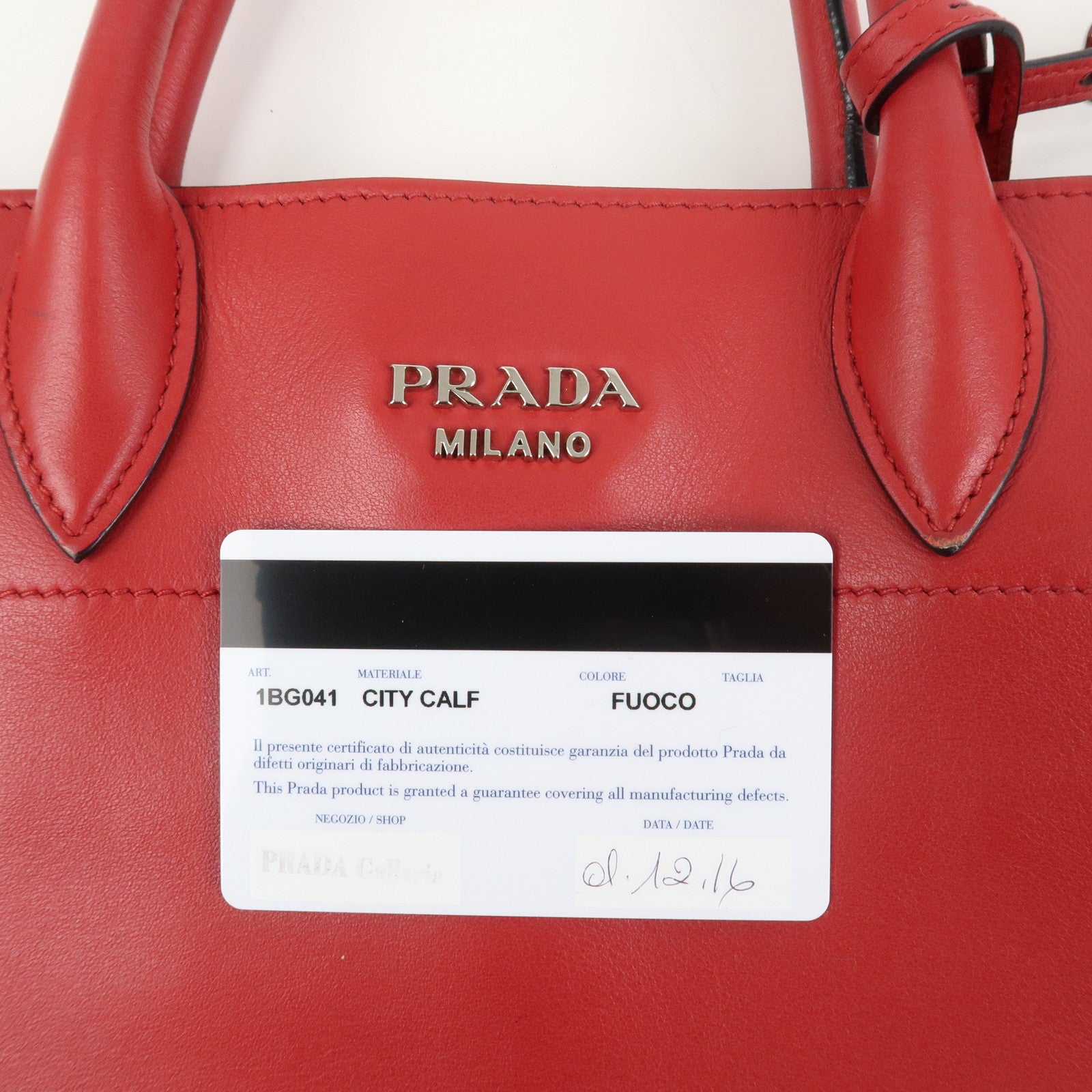 PRADA Logo Leather 2Way Bag Tote Bag Hand Bag Shoulder Bag 1BG041