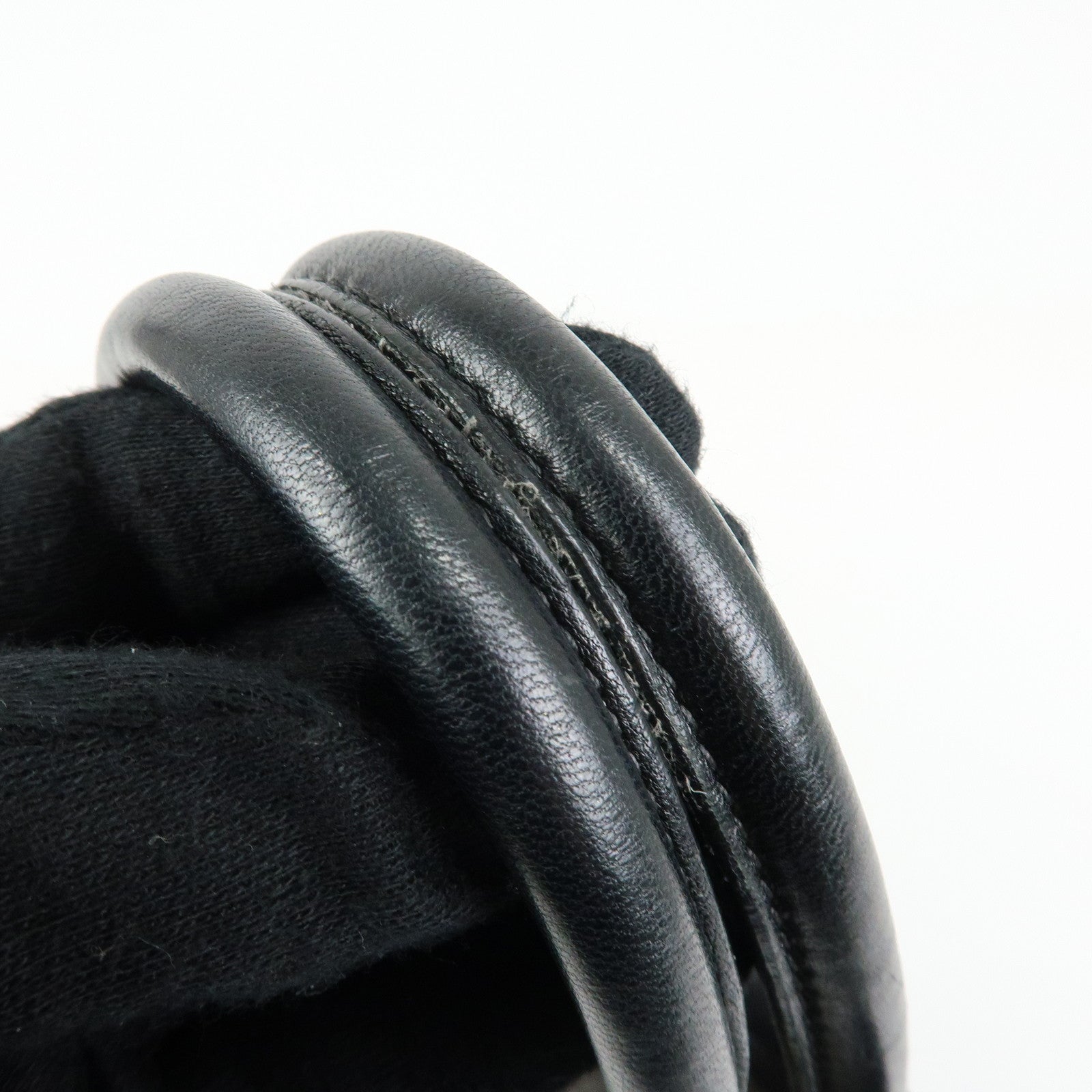 PRADA Ribbon Nylon Leather Hand Bag Tote Bag Black BN1601