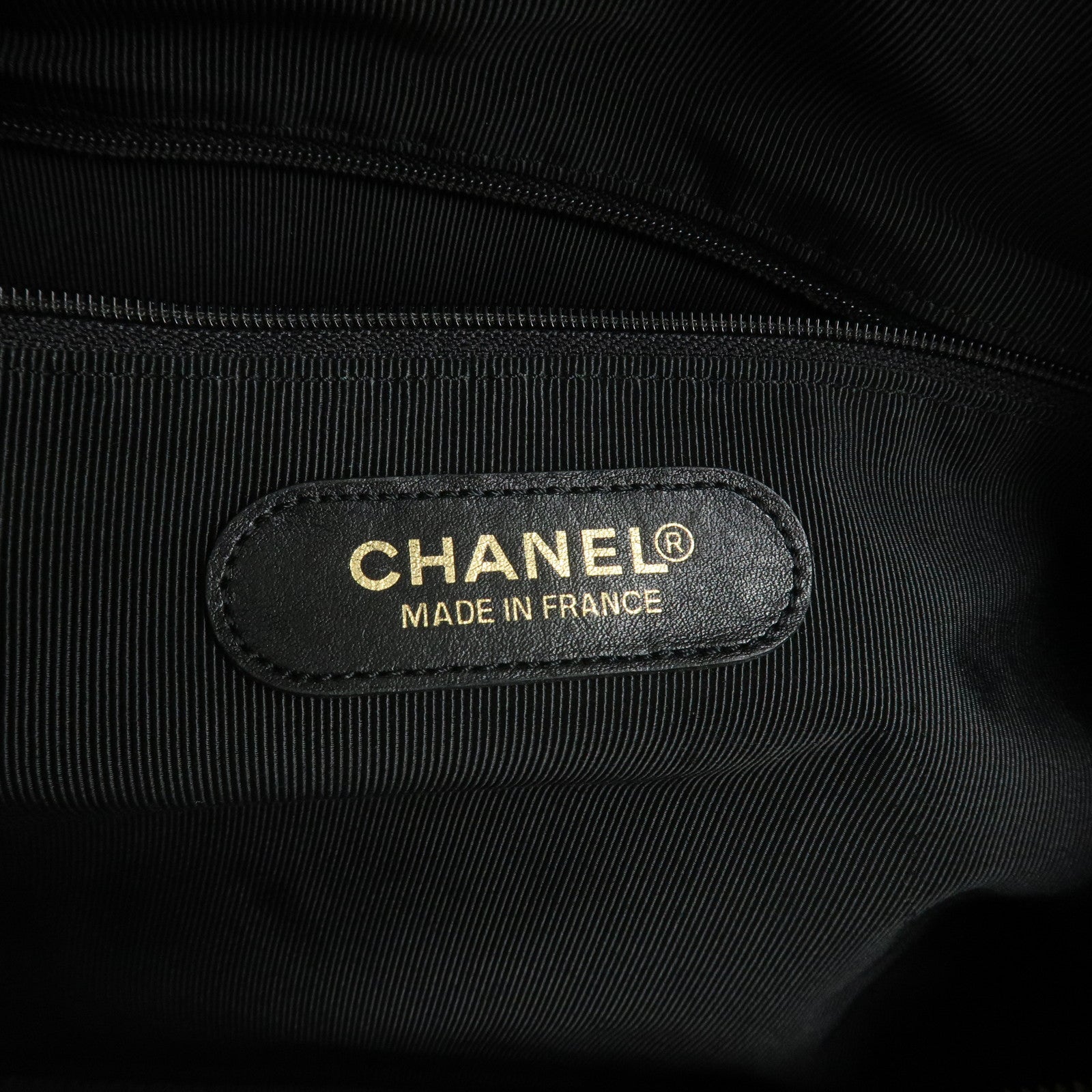 CHANEL COCO Mark Caviar skin Boston Bag Black Gold