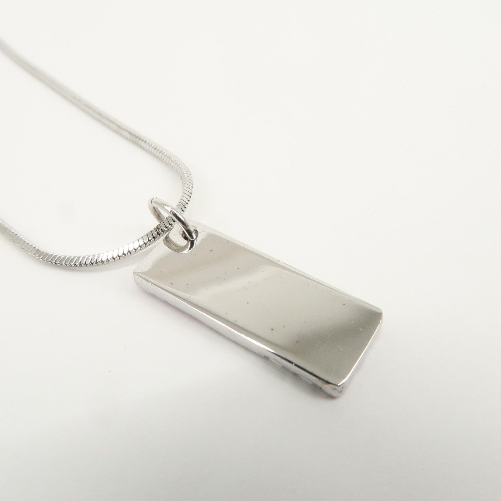 Christian Dior Trotter Metal Necklace Silver Pink White