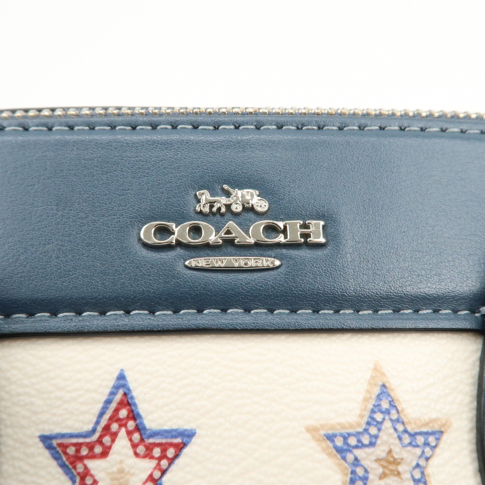 COACH PVC Leather 2Way Shoulder Bag Hand Bag Star White