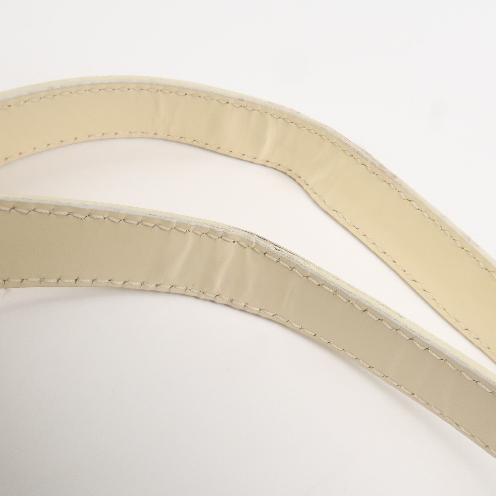 CELINE Macadam Canvas Leather Shoulder Bag Hand Bag Blue Ivory