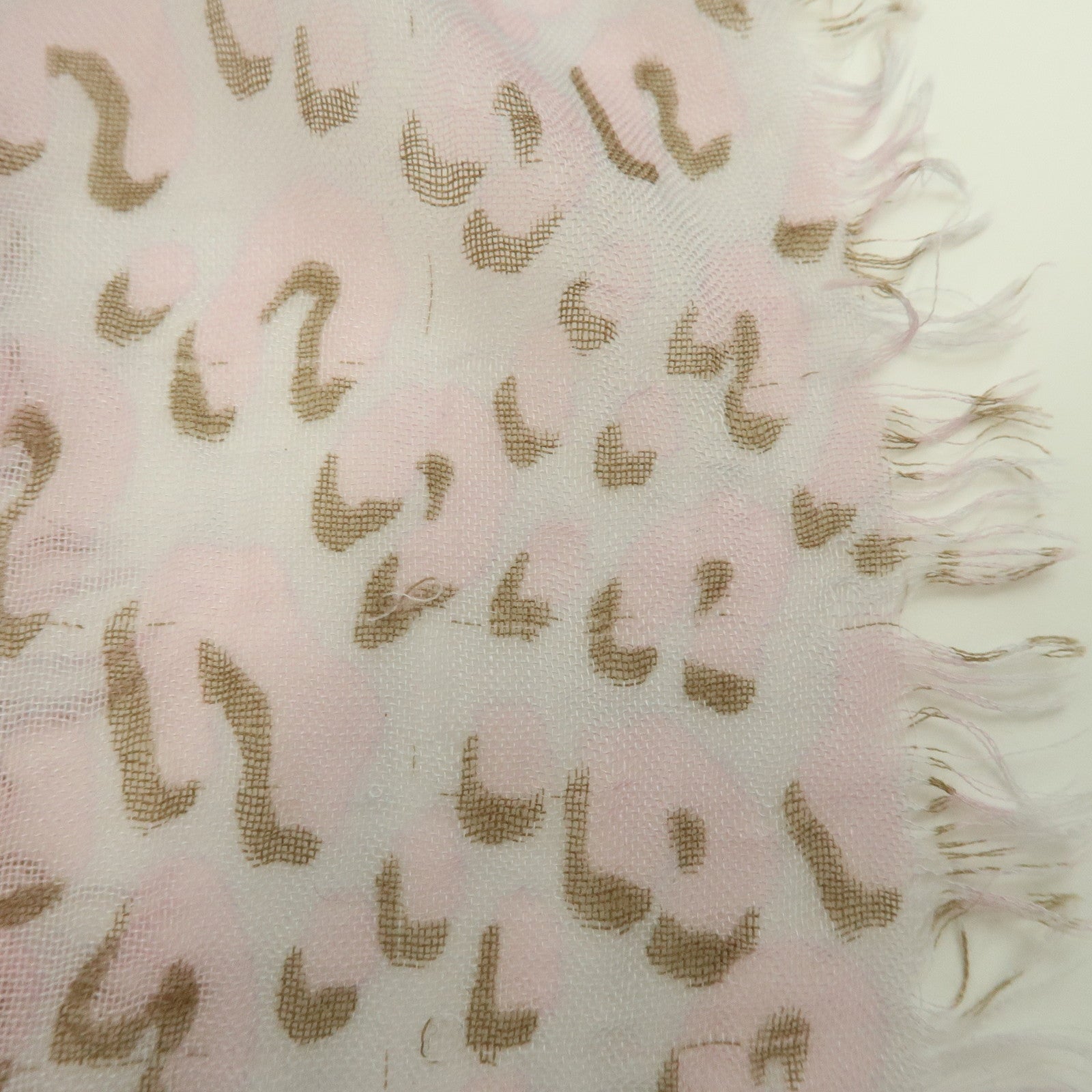 Louis Vuitton Leopard Cashmere Silk Scarf Shawl Pink Gray 413287