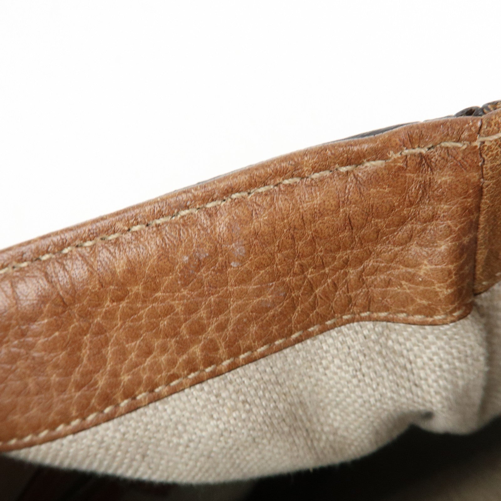 GUCCI Paglia GG Interlocking G Straw Leather Tote Bag Brown 232973