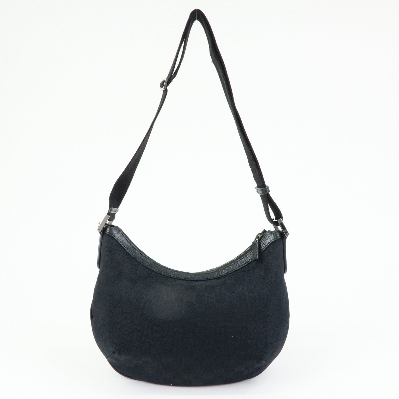 GUCCI GG Canvas Leather Shoulder Bag Crossbody Bag Black 181092