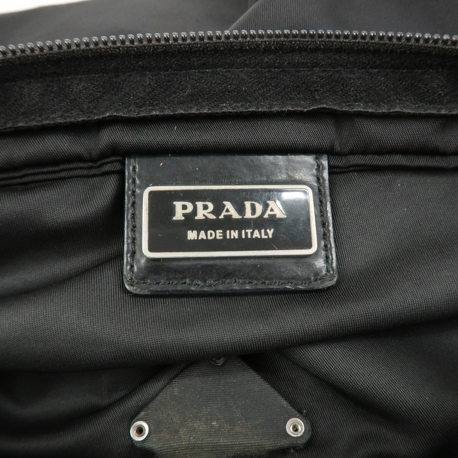 PRADA Triangle Logo Nylon Leather Shoulder Bag Crossbody Bag black