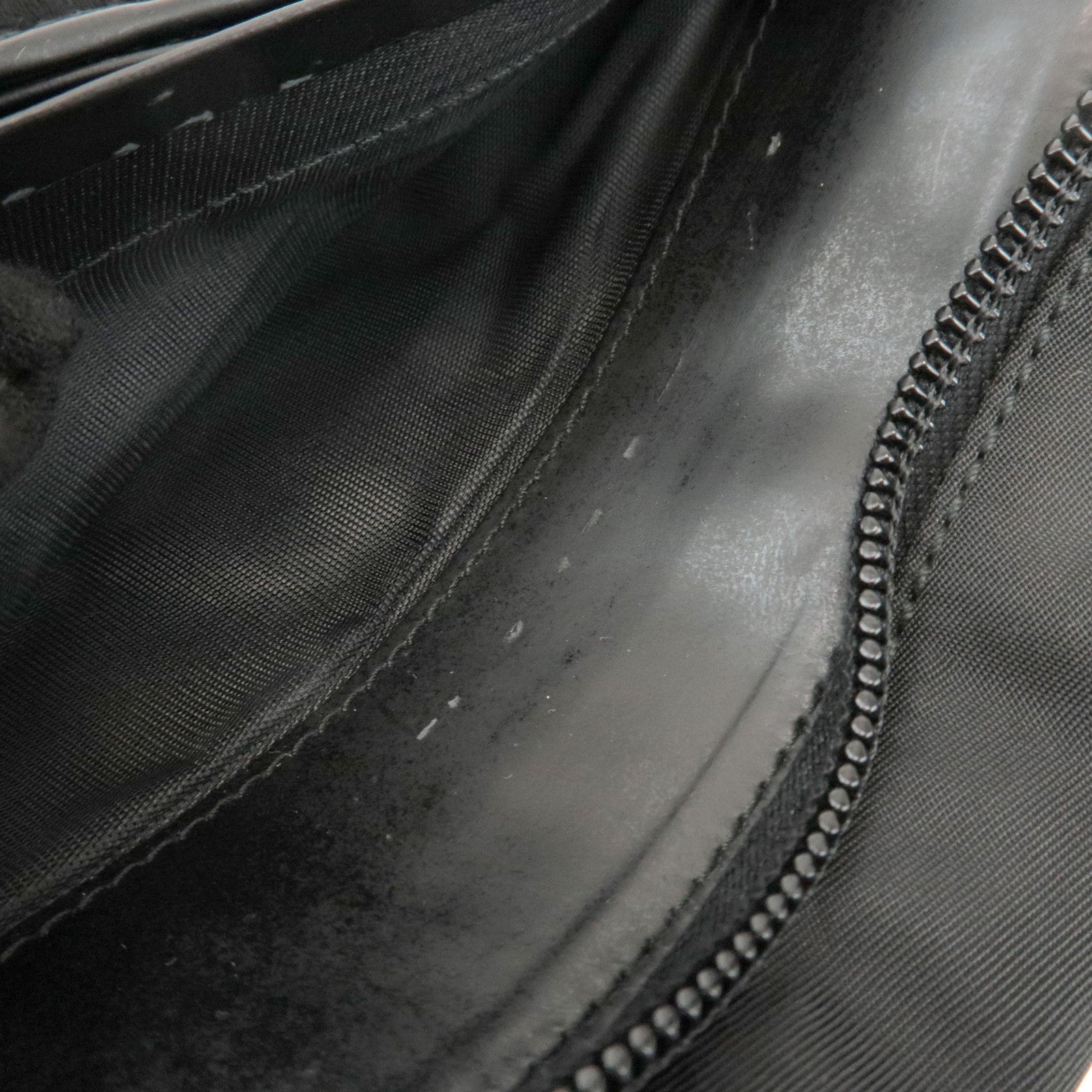 PRADA Triangle Logo Nylon Leather Crossbody Bag Shoulder Bag Black