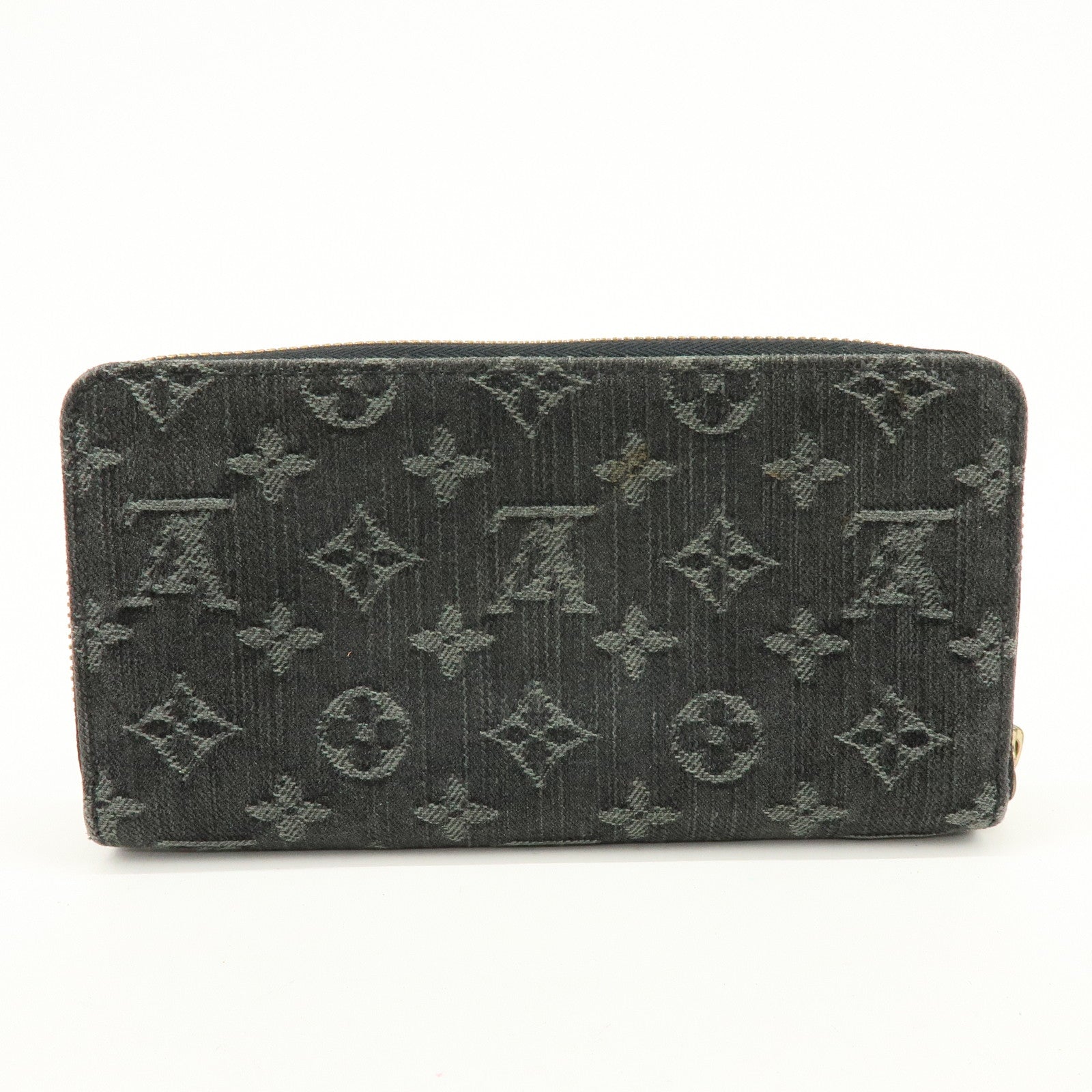 Louis Vuitton Monogram Denim Zippy Long Wallet Noir Black M95614