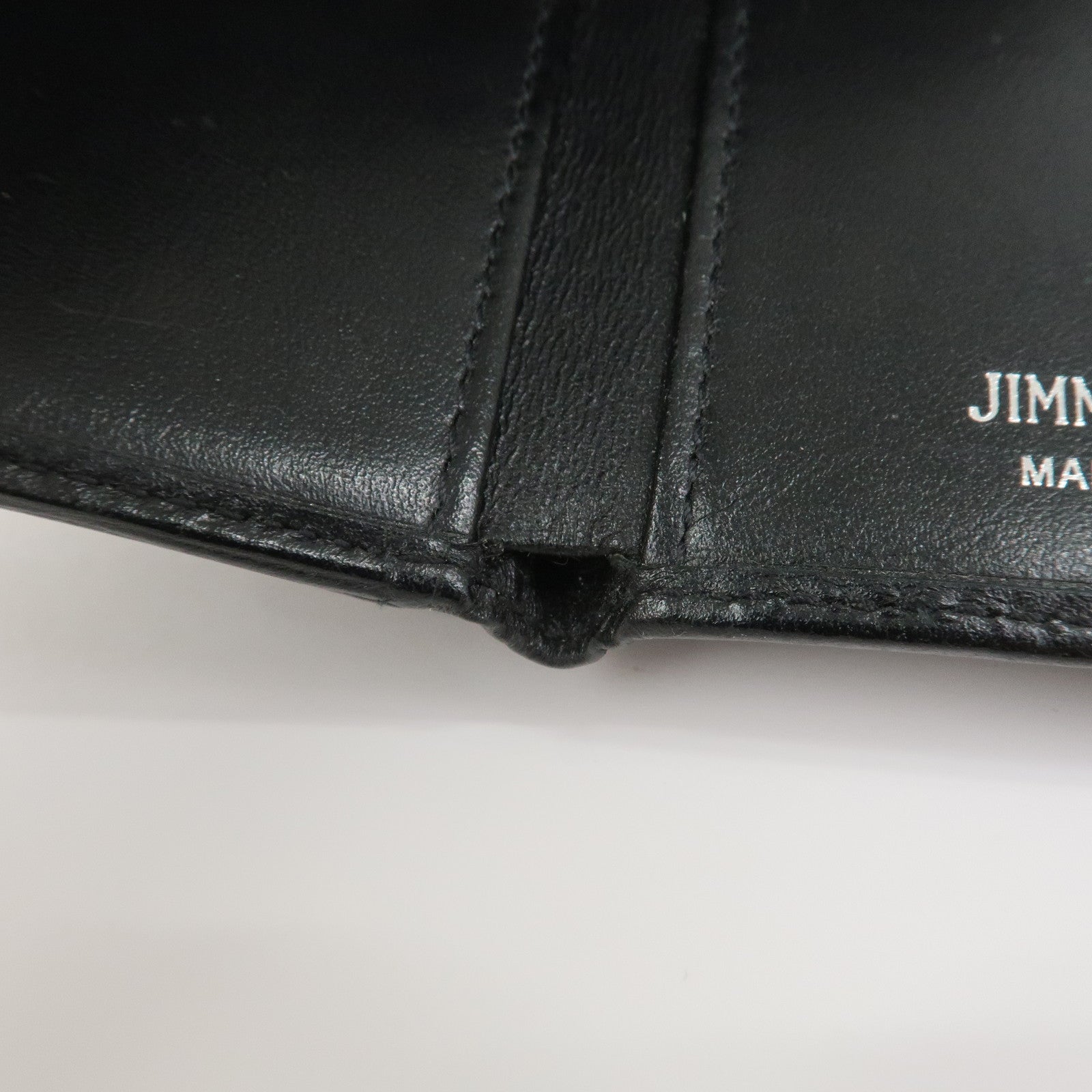 JIMMY CHOO Studs Leather Tri-Fold Compact Wallet Black