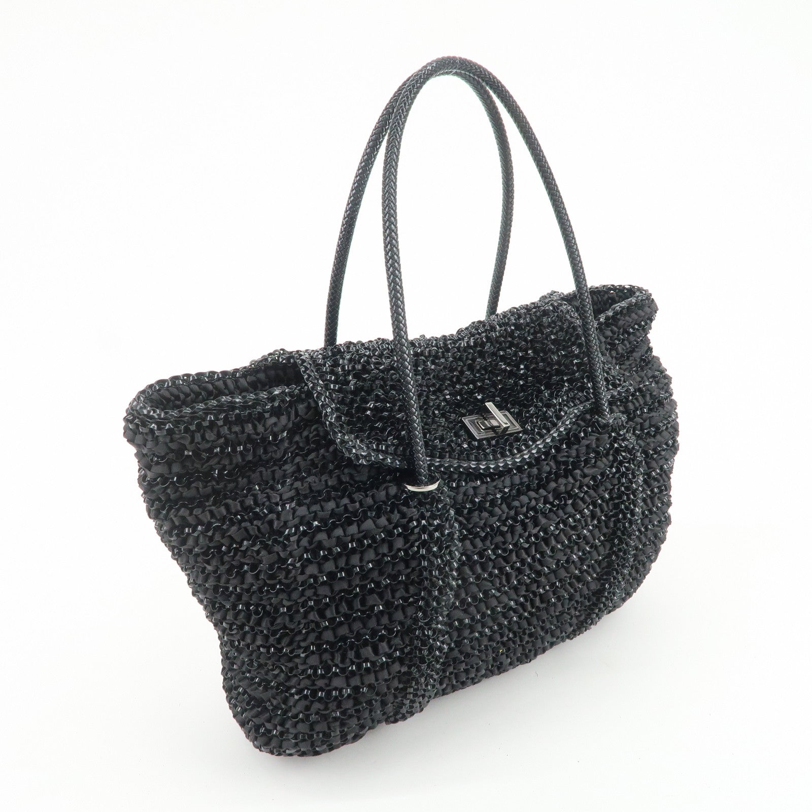 ANTEPRIMA LUCCHETTO Turn Lock Logo PVC Nylon Tote Bag Wire Bag