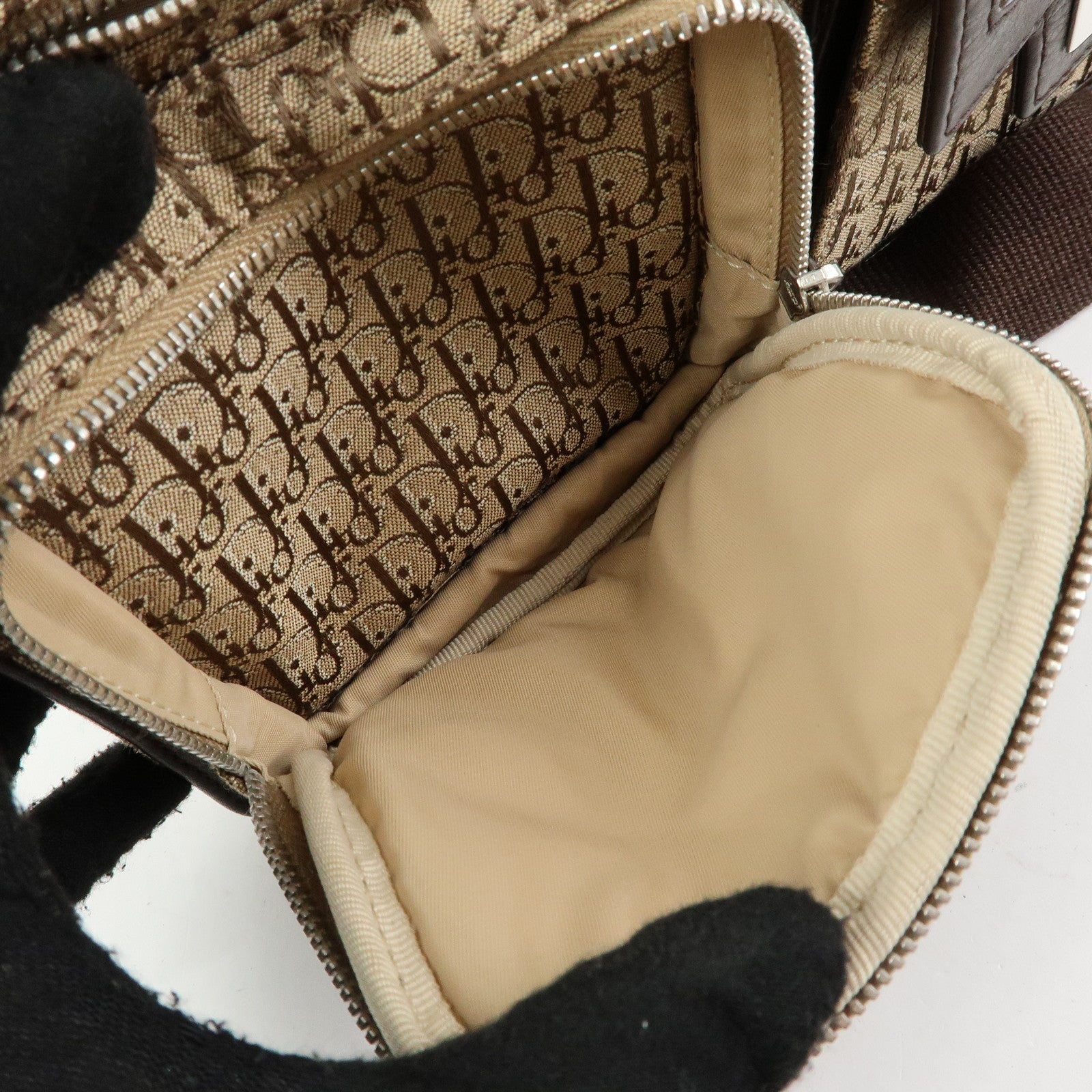 Christian Dior Trotter Street Chic Canvas Leather Waist Bag Brown