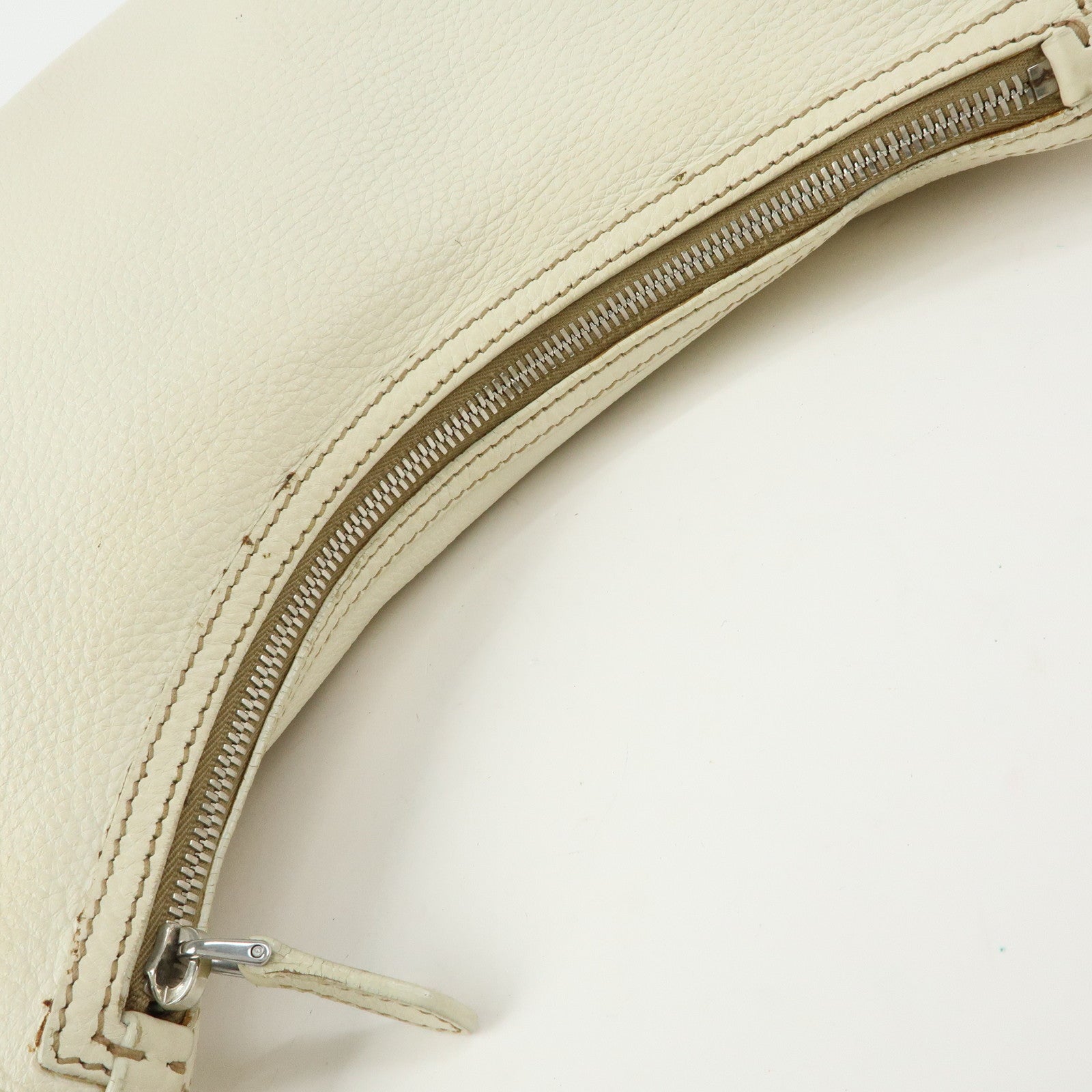 PRADA Logo Leather Hand Bag Shoulder Bag White