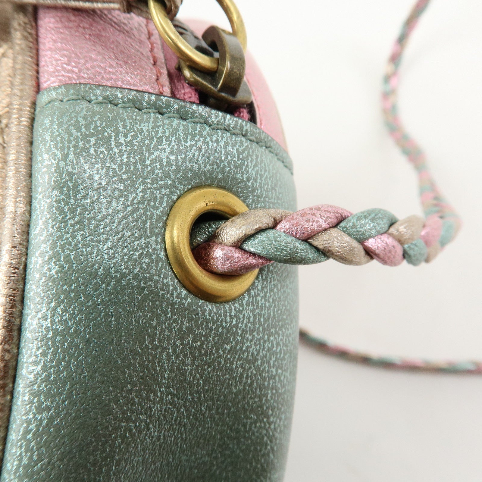 GUCCI Horsebit Laminated Quilting Leather Shoulder Bag Pink 534951