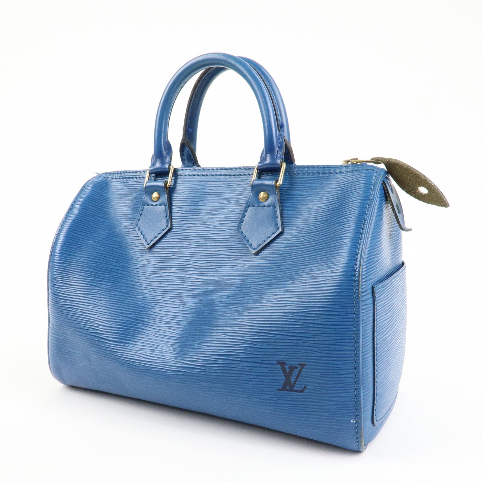 Louis Vuitton Epi Speedy 25 Hand Bag Boston Bag Blue M43015 Used