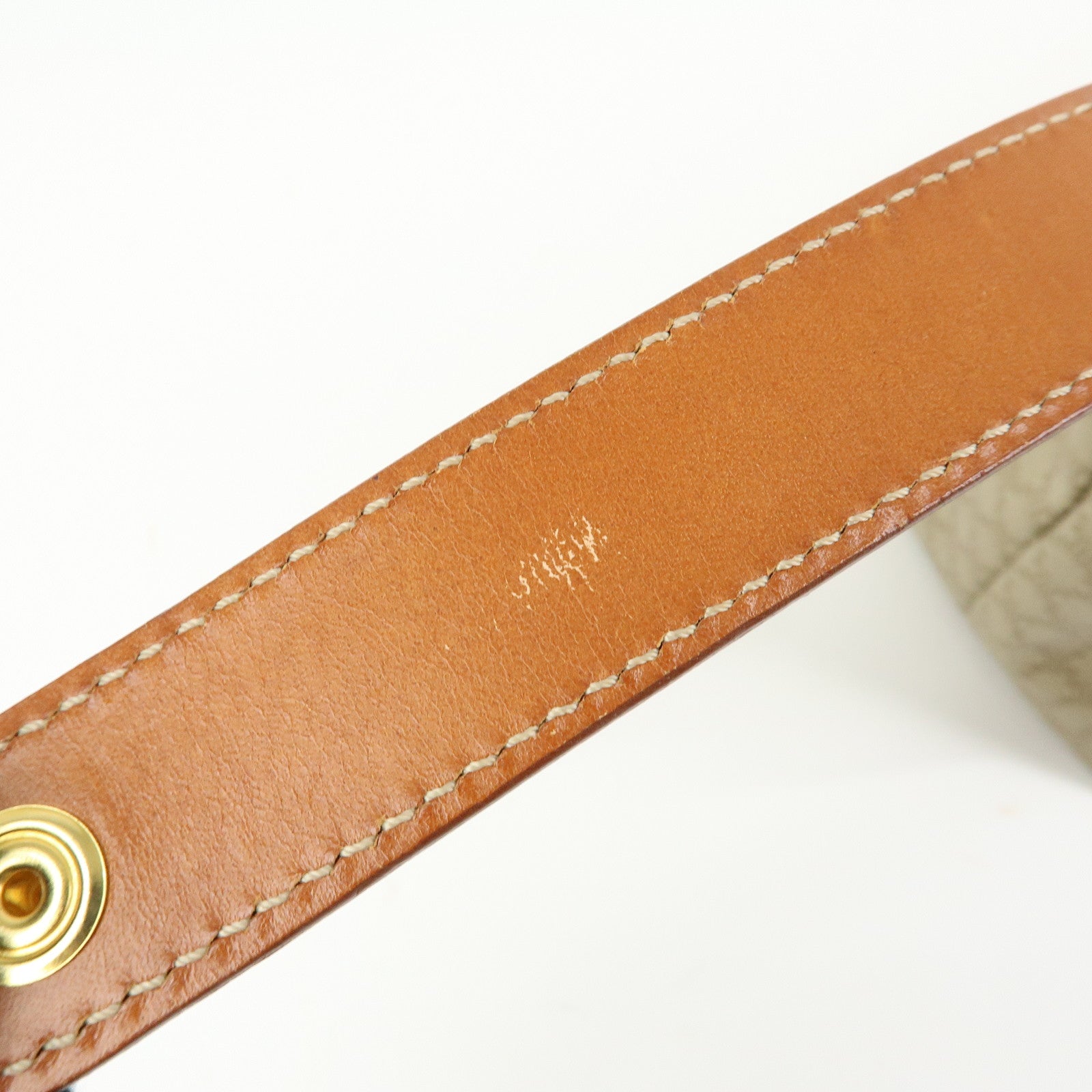 CELINE Macadam PVC Leather Hand Bag Cosmetic Pouch Beige