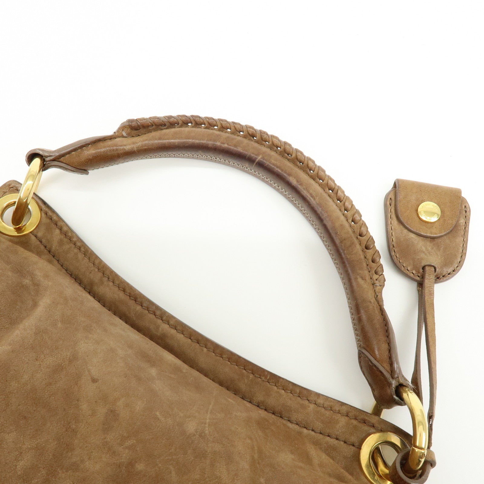 MIU MIU Matelasse Leather 2Way Bag Hand Bag Shoulder Bag Brown