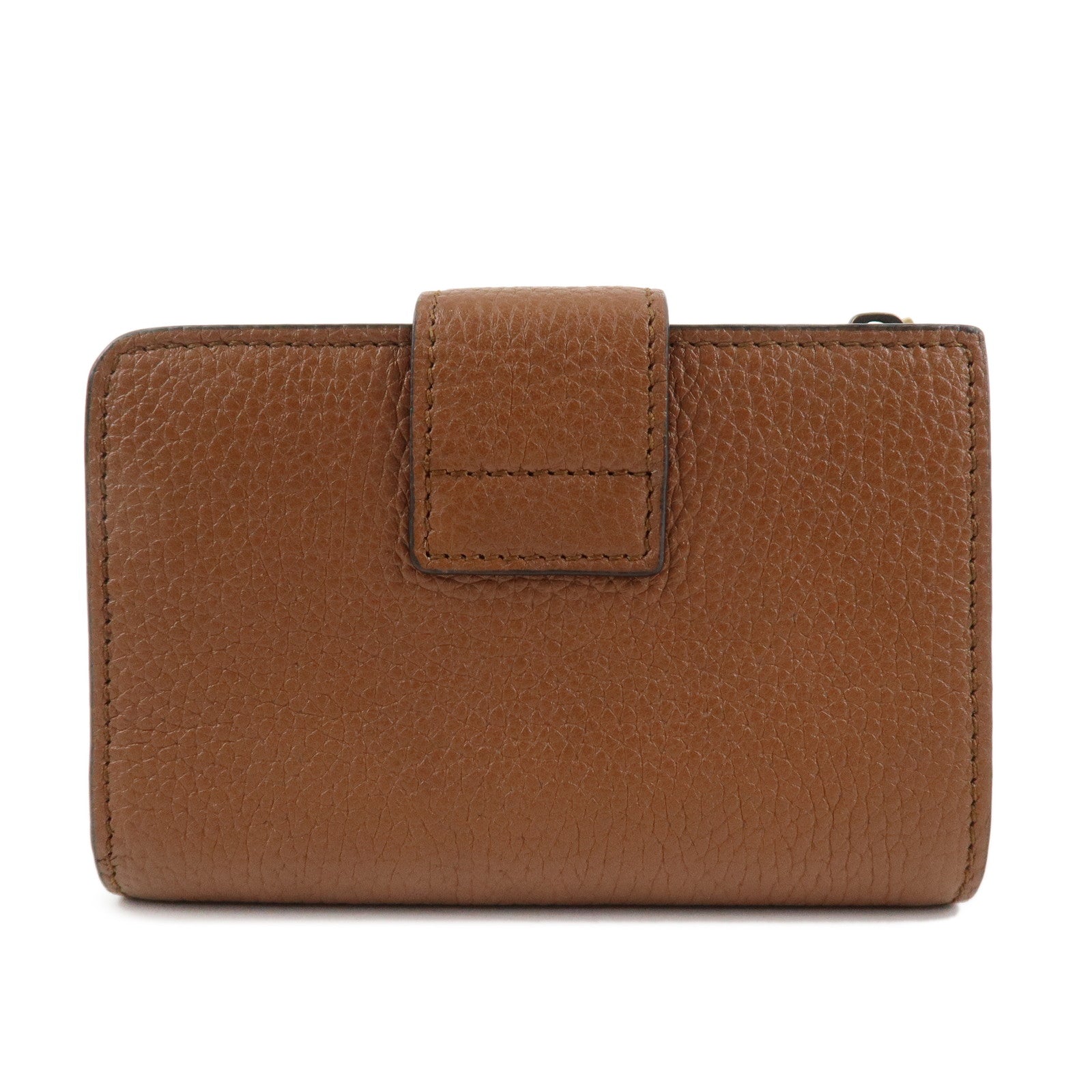 GUCCI GG Marmont Bamboo Leather Bi-Fold Wallet Brown 739498 Used