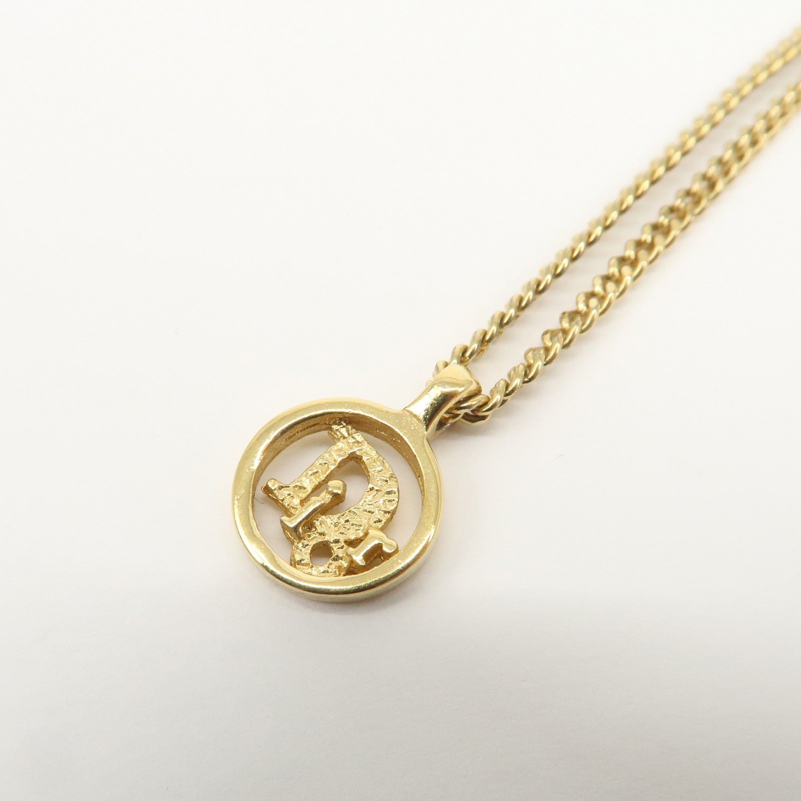 Christian Dior Logo Metal Necklace Choker Gold