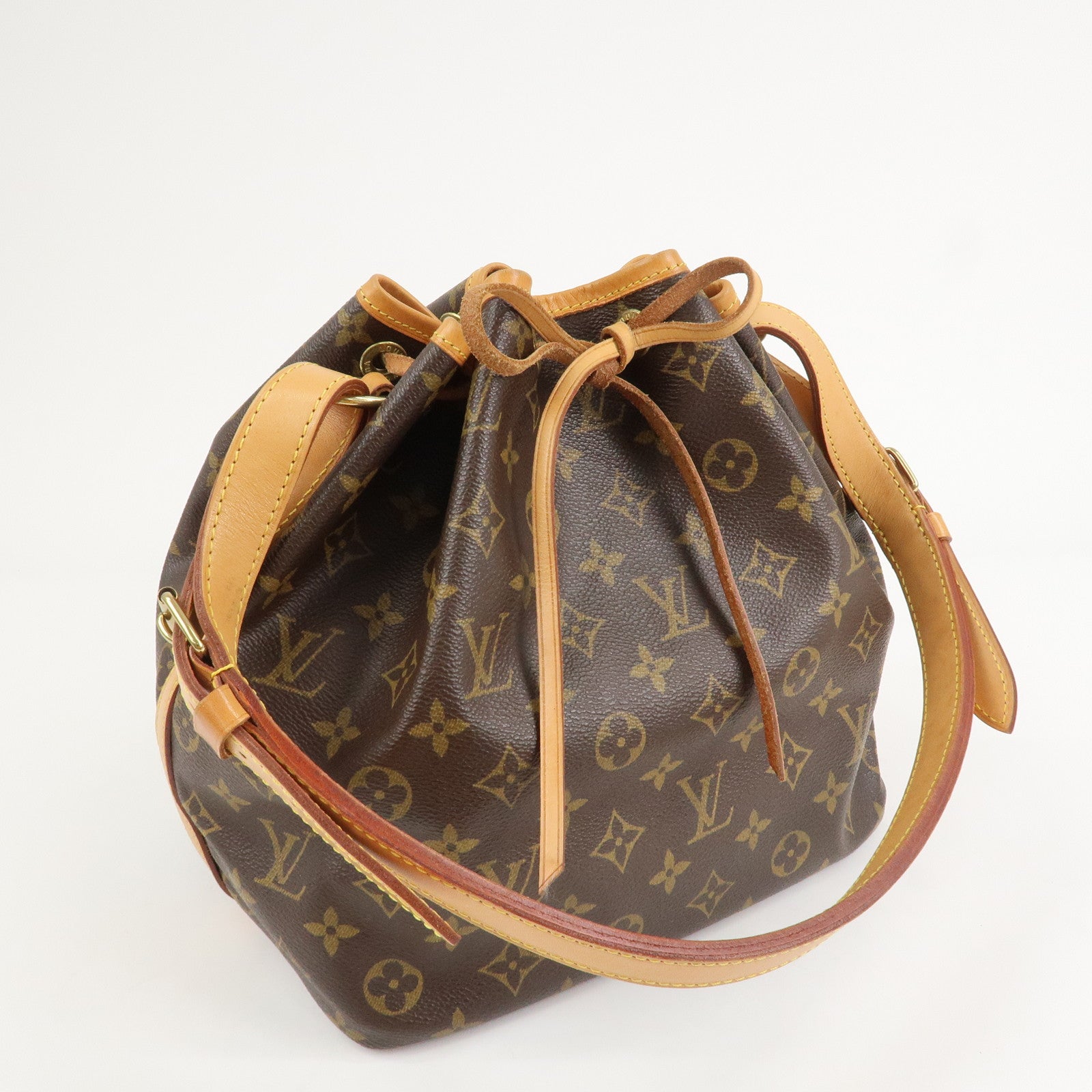 Louis Vuitton Monogram Petit Noe Shoulder Bag Brown M42226