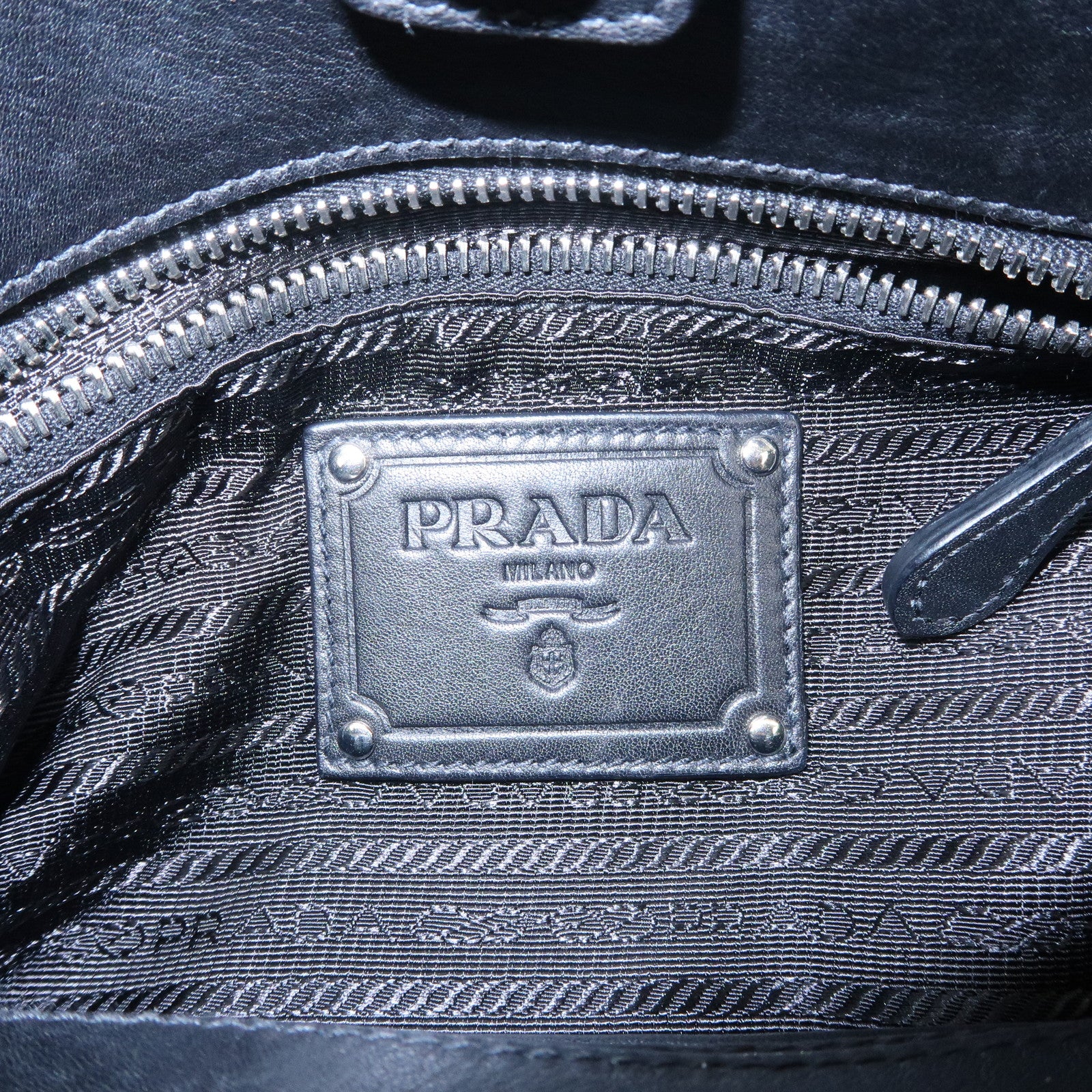 PRADA Soft Calf Leather 2Way Shoulder Bag Hand Bag Black BN1200