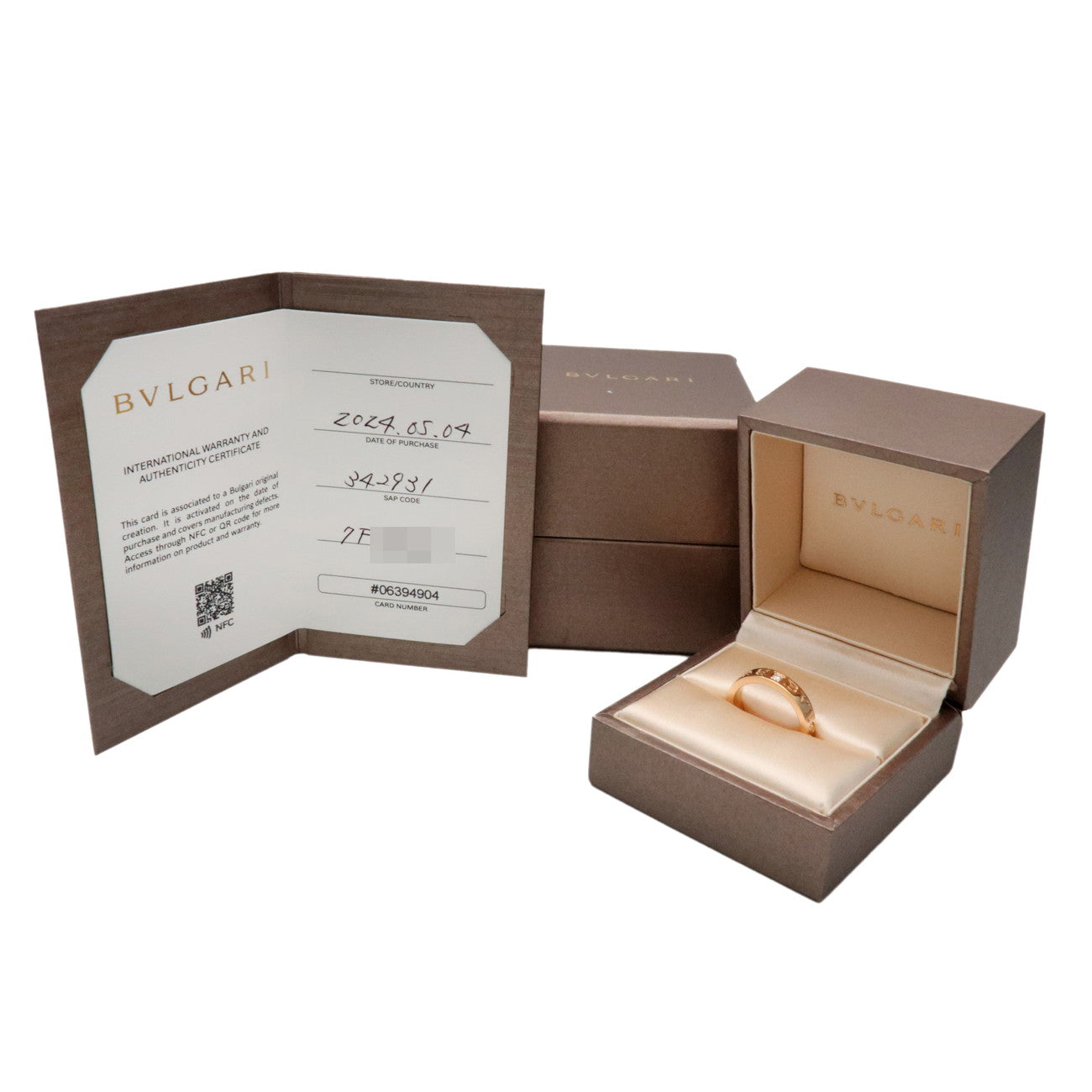 BVLGARI Double Logo 1P Daimond Ring 750YG Yellow Gold US6.5 EU53