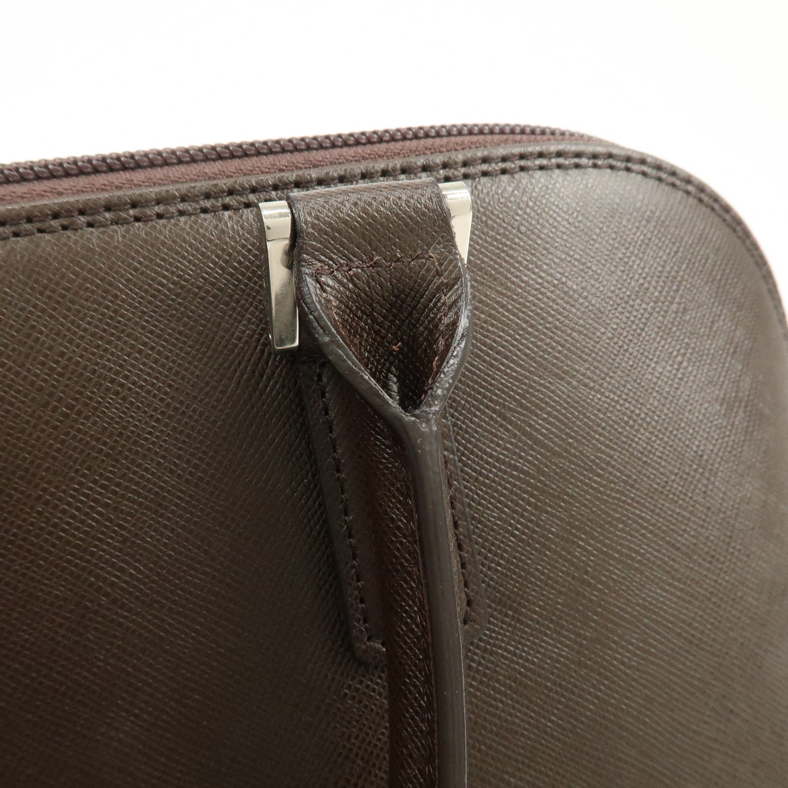 BURBERRY Logo Leather Hand Bag Brown