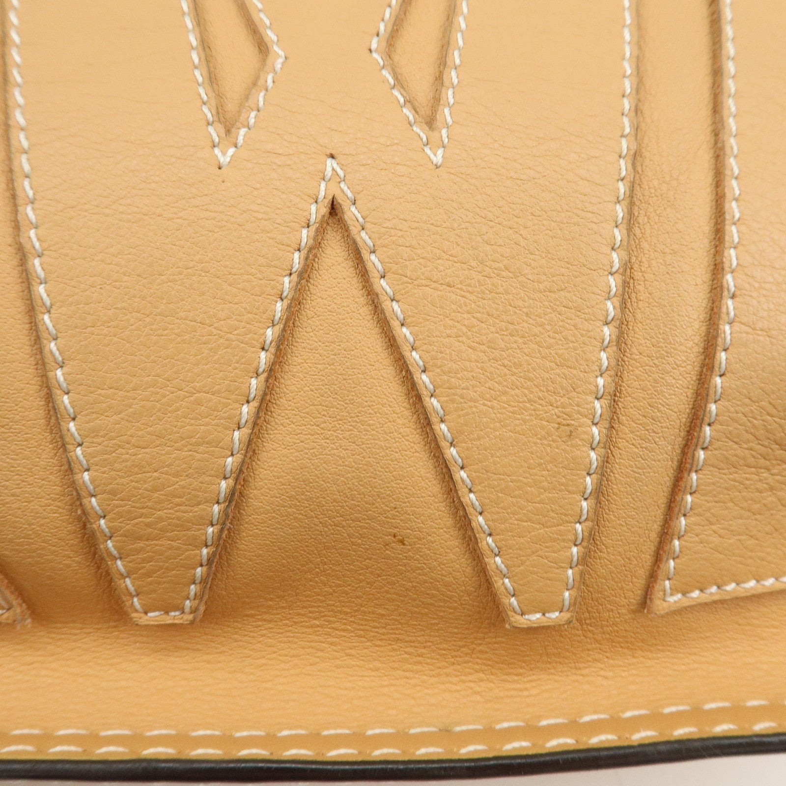 LOEWE Anagram Leather Shopper Tote Bag Hand Bag Light Brown