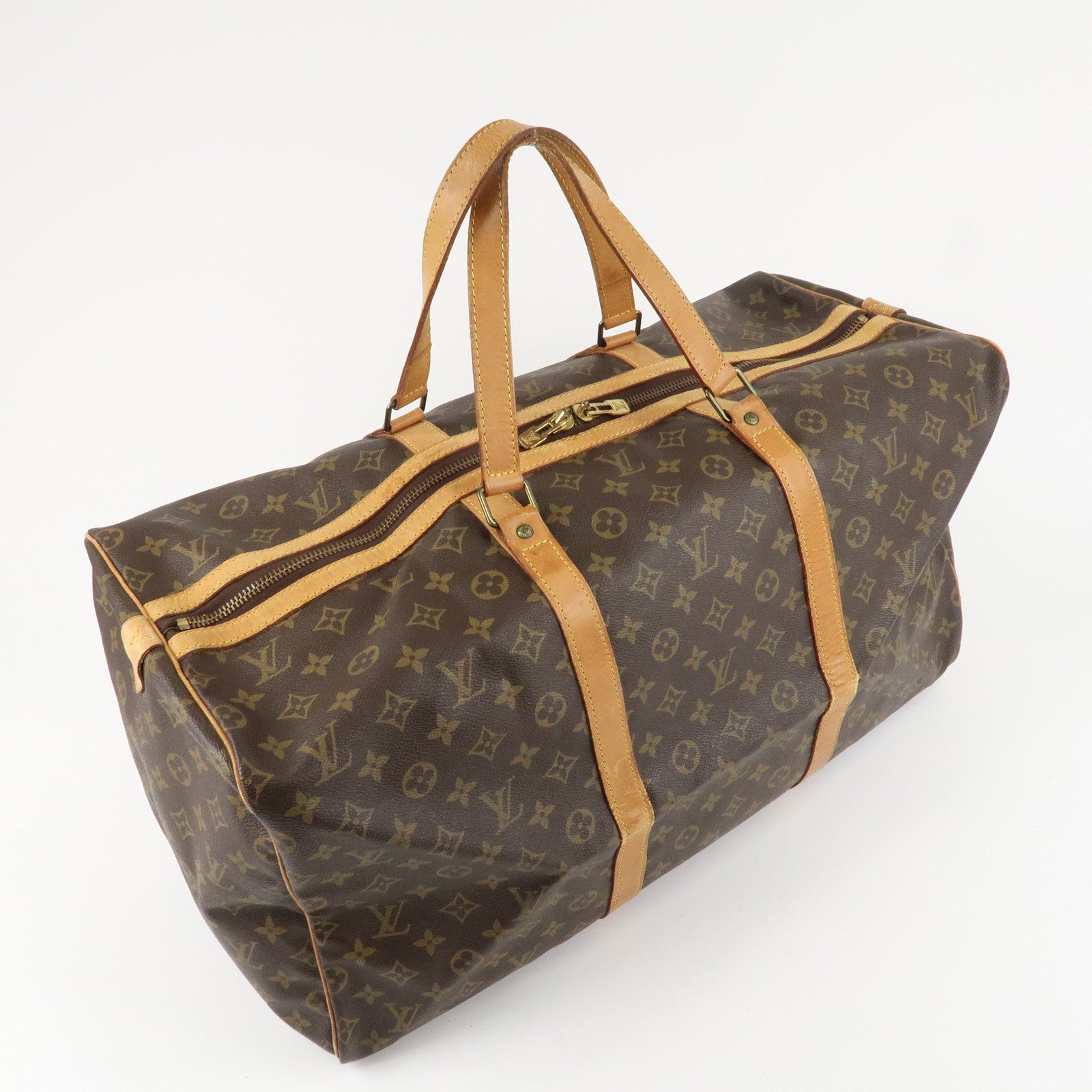 Louis Vuitton Monogram Sac Souple 55 Boston Bag Brown M41622 Used