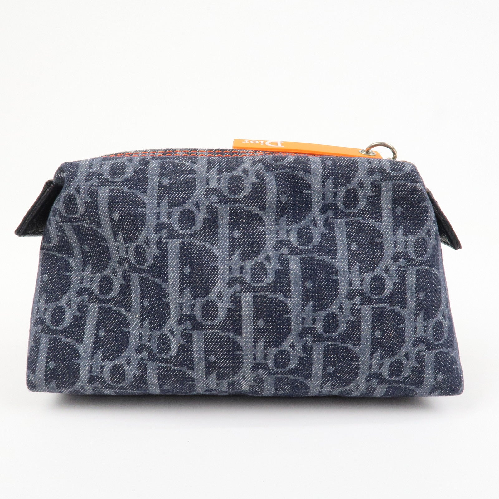 Christian Dior Denim Cosmetic Pouch Indigo Blue Orange
