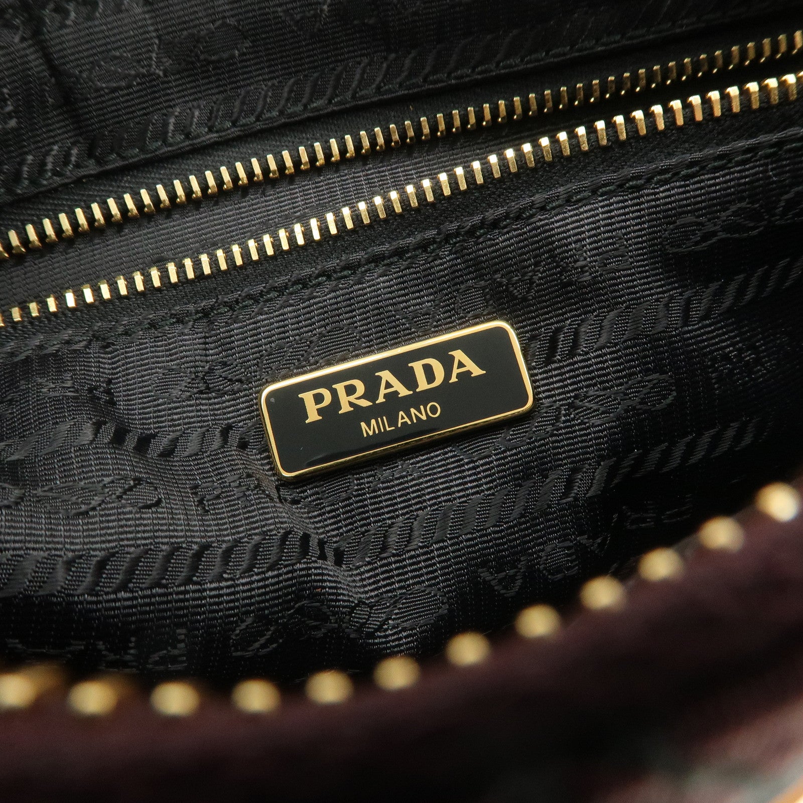 PRADA Logo TESSUTO IMPUNTU Nylon Leather Hand Bag Bordeaux 1NH545