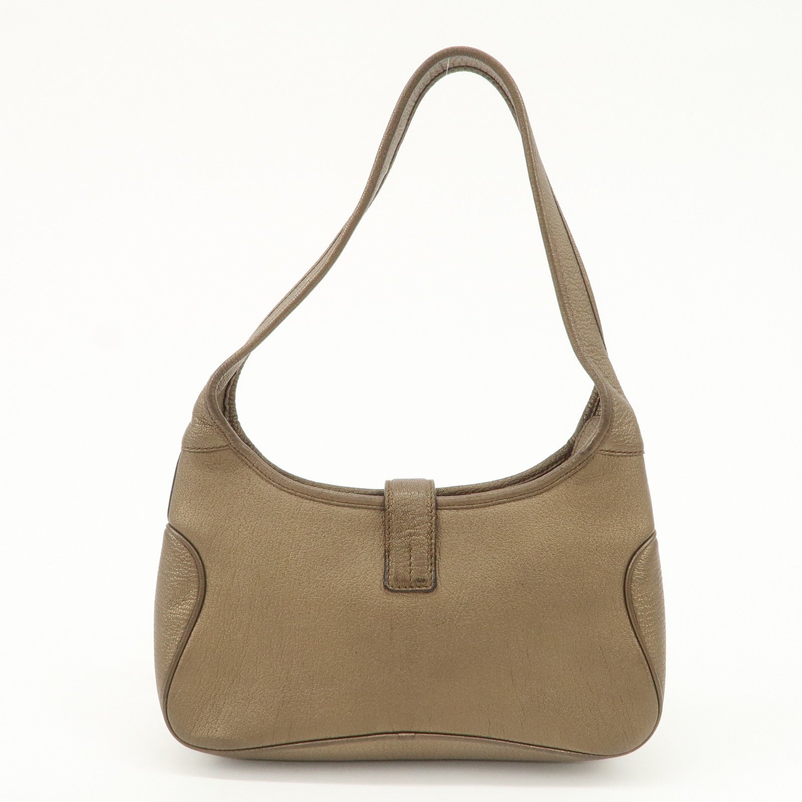 Ferragamo Leather Shoulder Bag Hand Bag Bronze