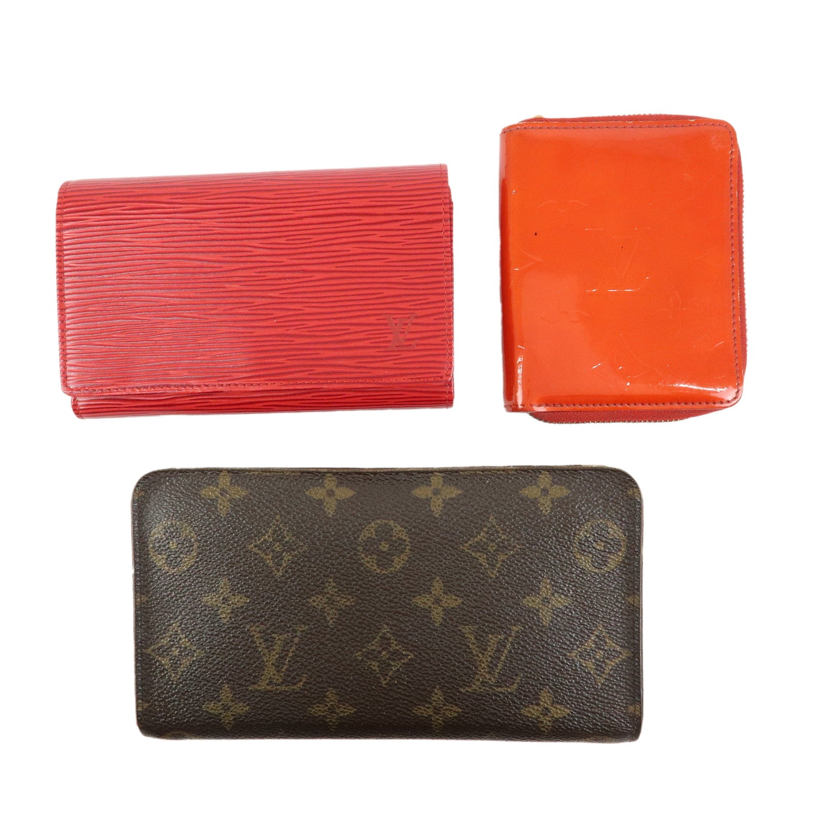 Louis Vuitton Epi Monogram Vernis Set of3 Wallet M63507M91151M61727