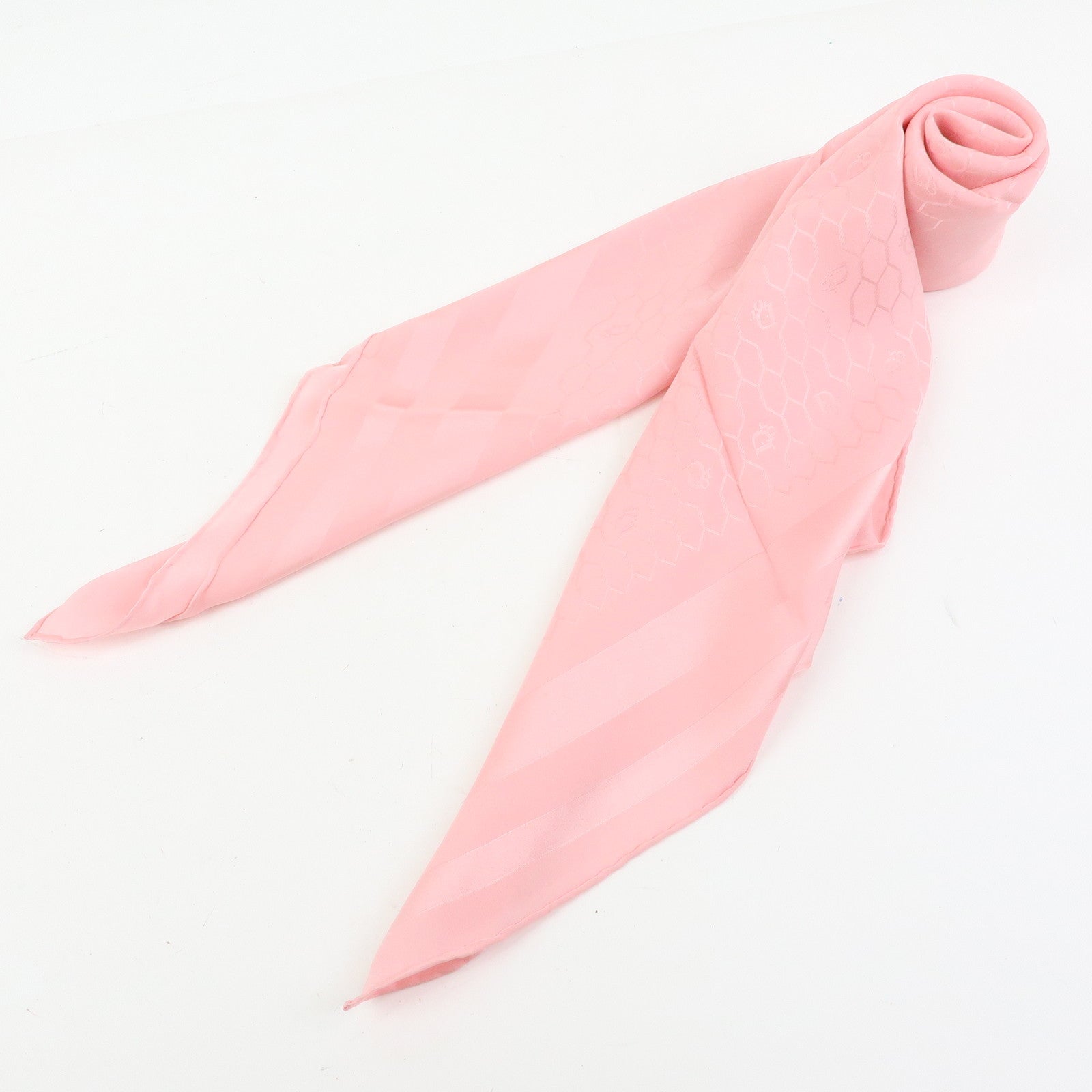 Christian Dior Silk 100% Scarf Honeycomb Pattern Pink