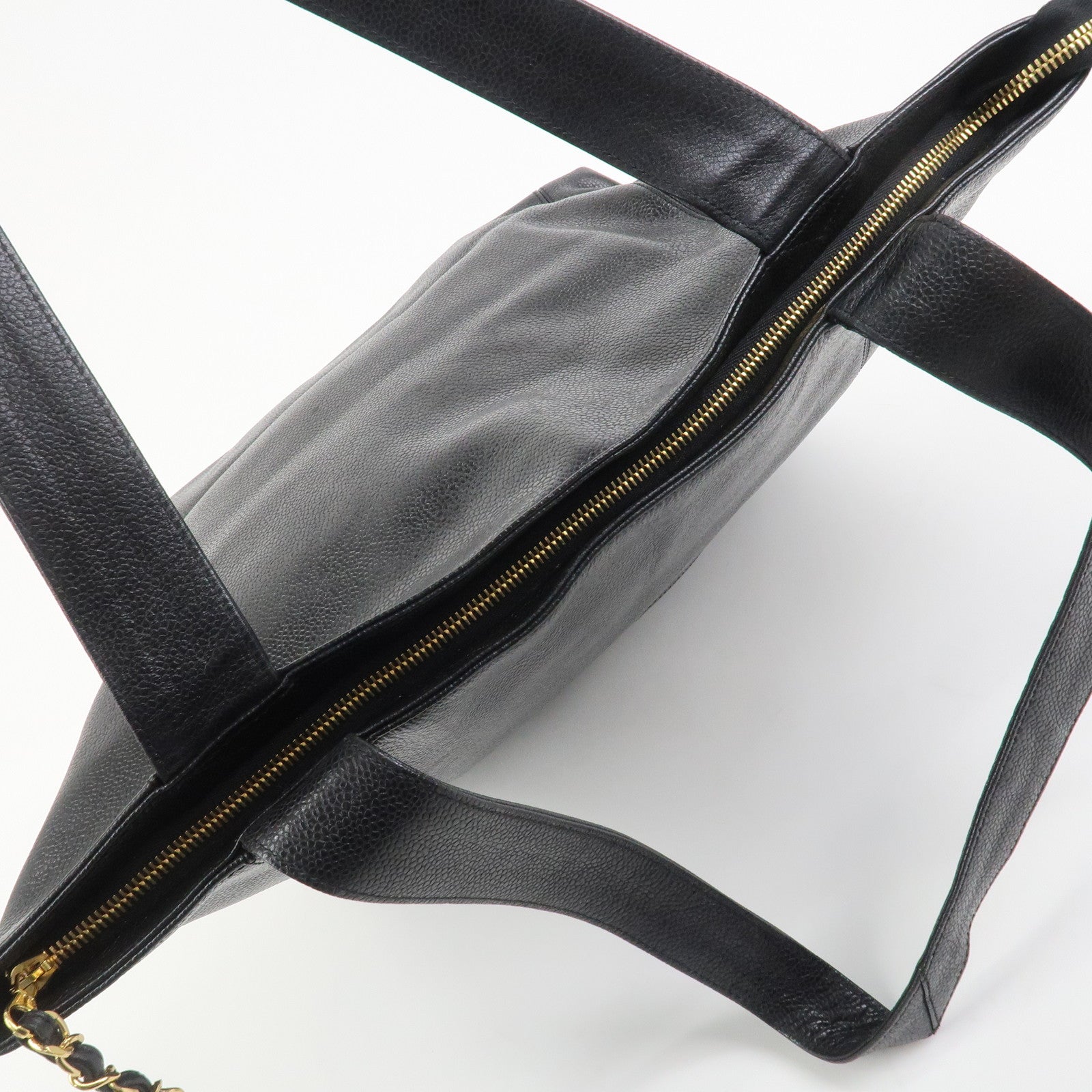 CHANEL COCO Mark Caviarskin Tote Bag Shoulder Bag Hand Bag Black