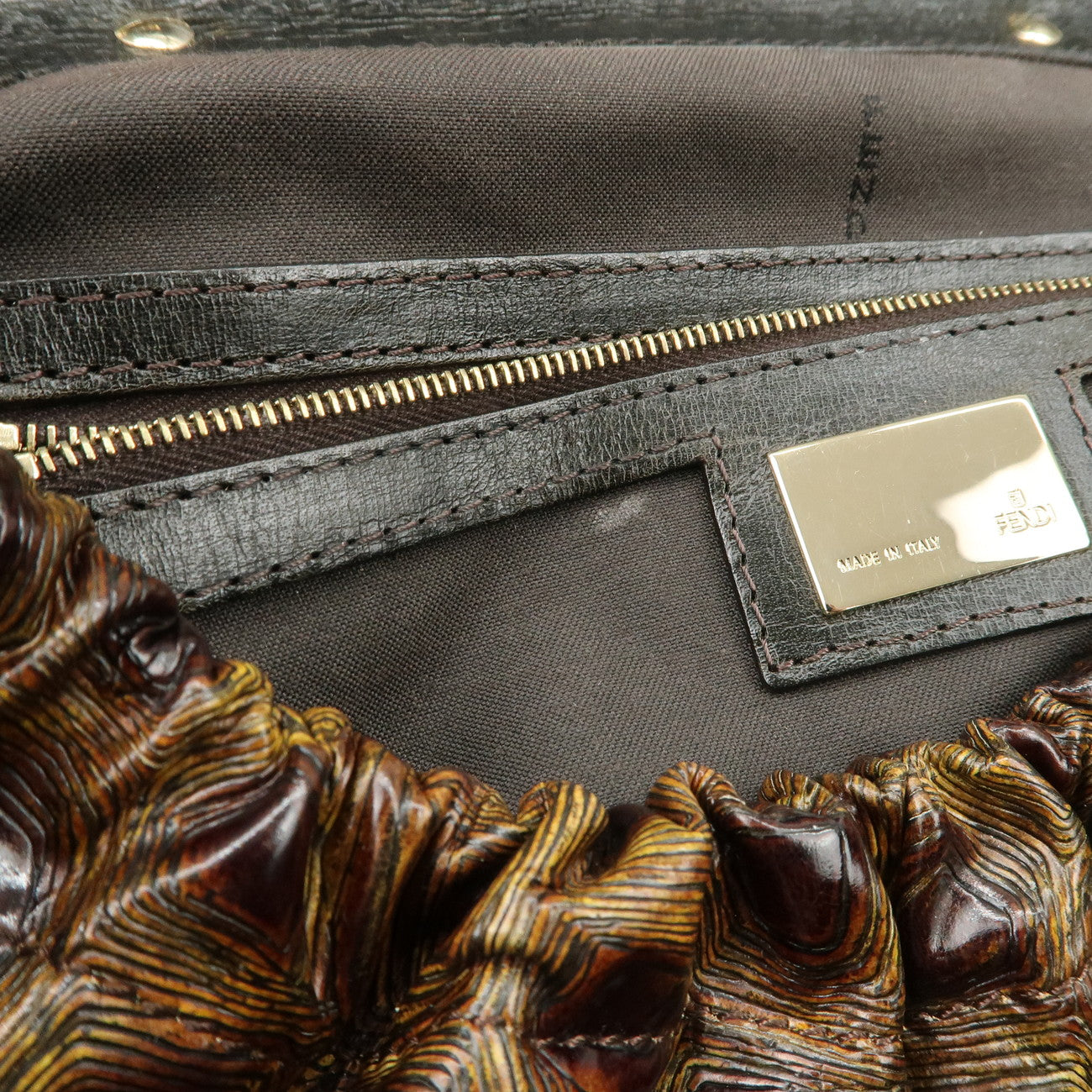 FENDI Bolsa Magic Hand Bag Shoulder Bag Brown 8BN144