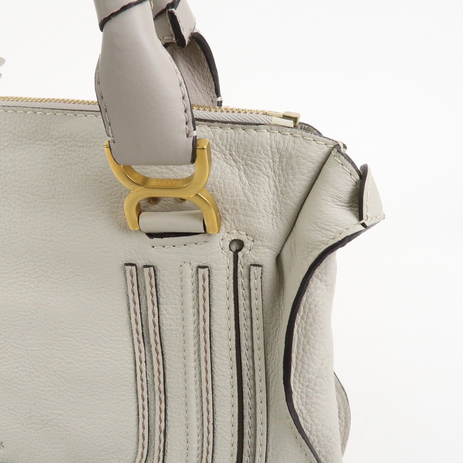 Chloe Marcie Leather Hand Bag Shoulder Bag Gray