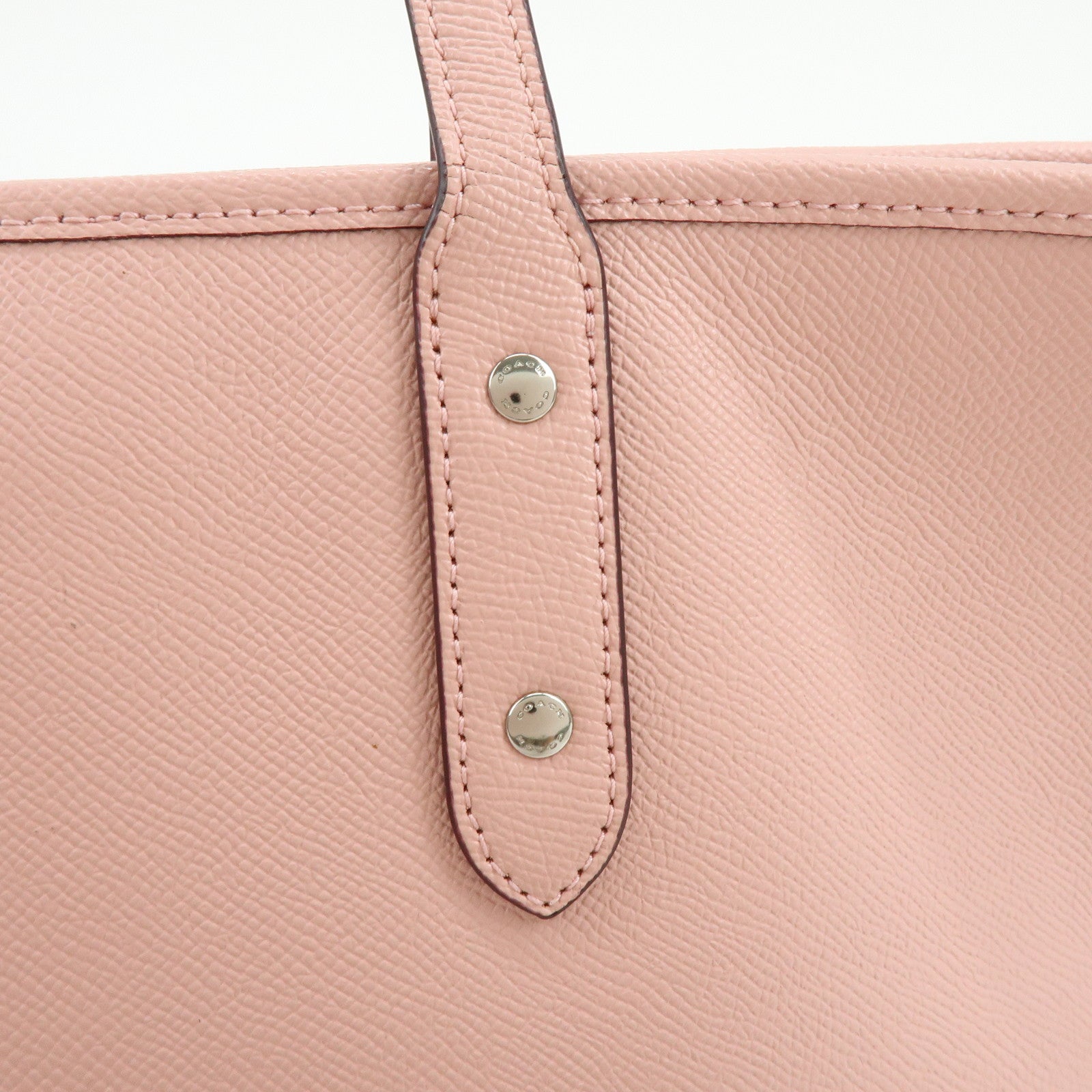 COACH Leather Tote Bag Shoulder Bag Pink F58846