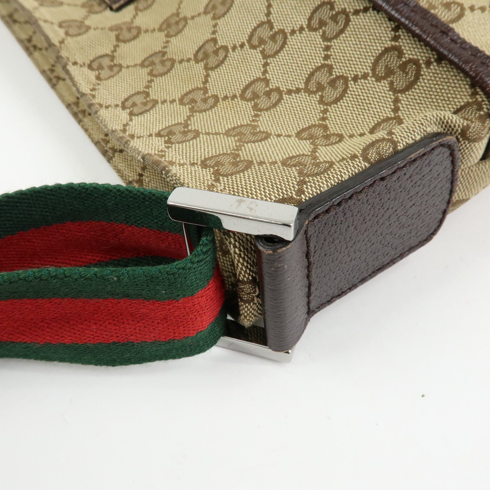 GUCCI Sherry GG Canvas Leather Shoulder Crossbody Bag Beige189751