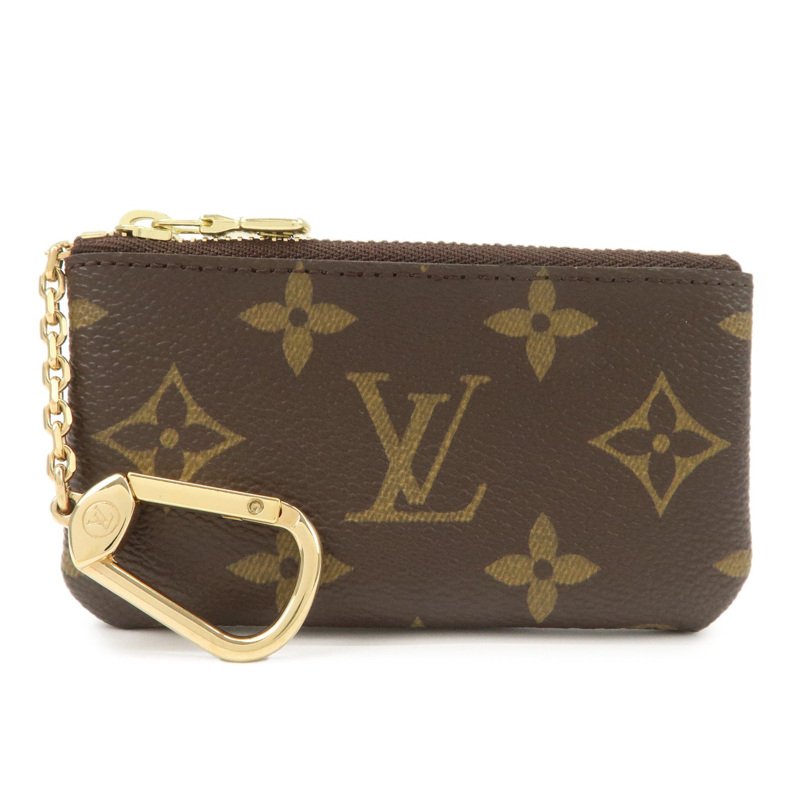 Louis Vuitton Monogram Pochette Cles Coin Case Key Case Brown M62650