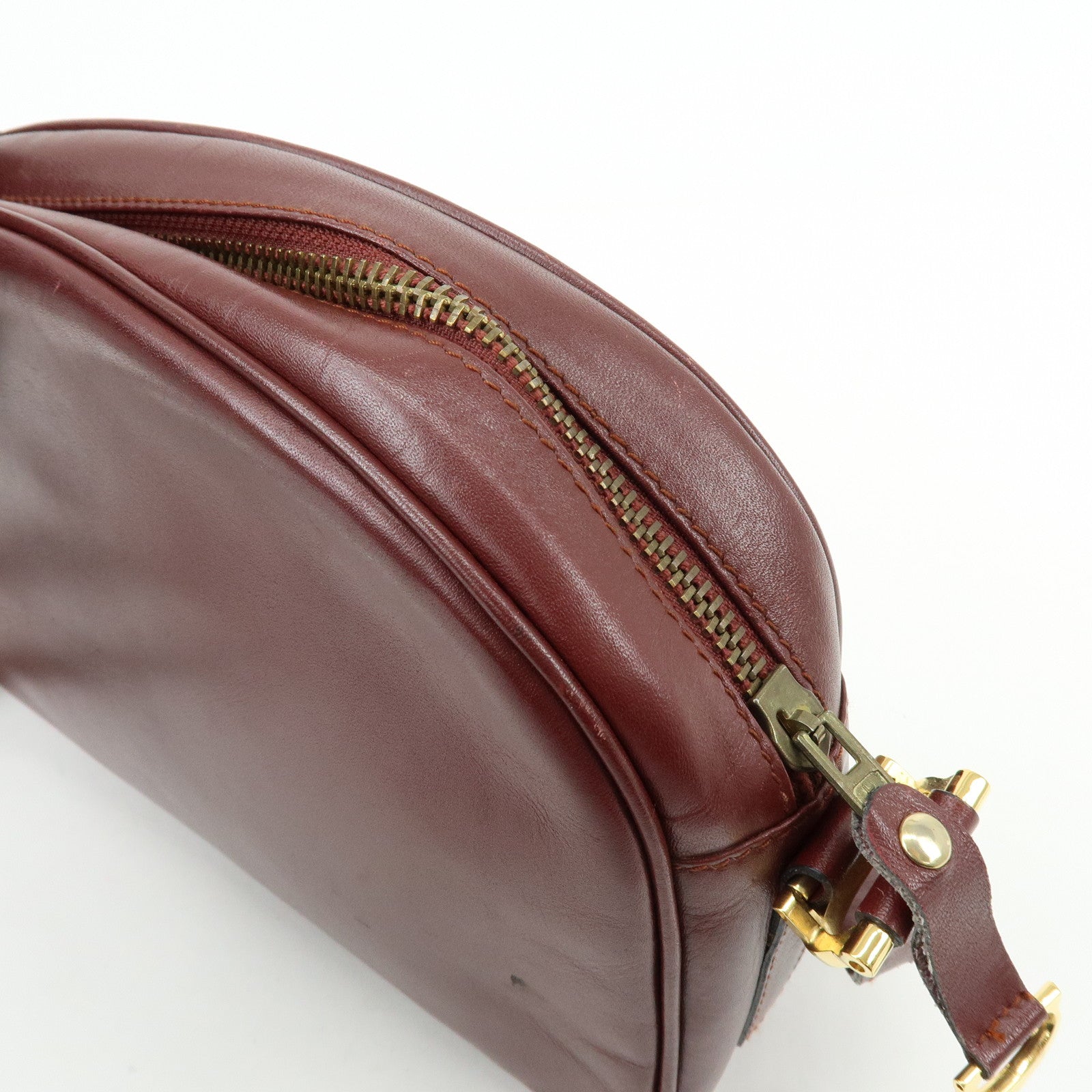 Cartier Must de Cartier Leather Shoulder Bag Crossbody Bag Bordeaux