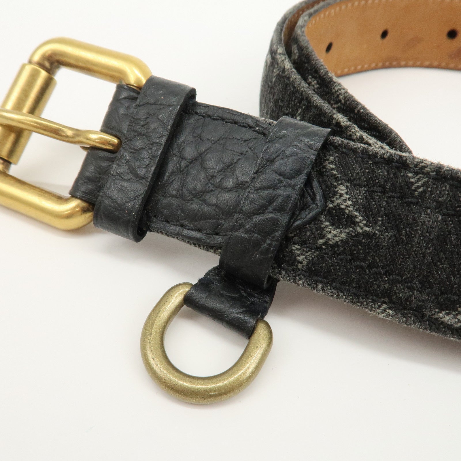 Louis Vuitton Monogram Denim Ceinture Belt 80/32 Noir Black M6972