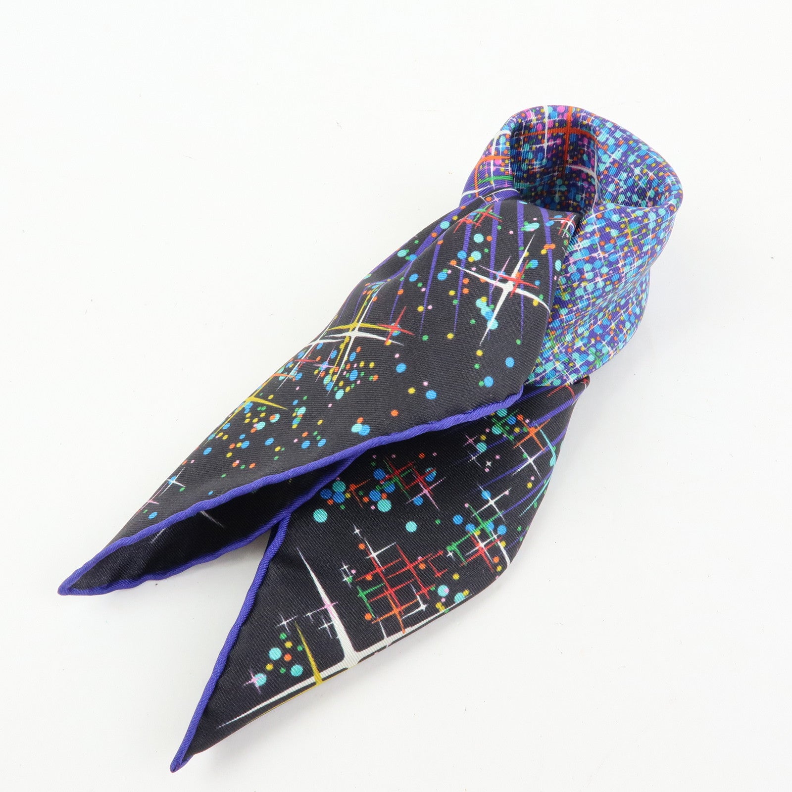 HERMES Carre 42 Silk 100% Scar Magic Kelly Blue Multicolor