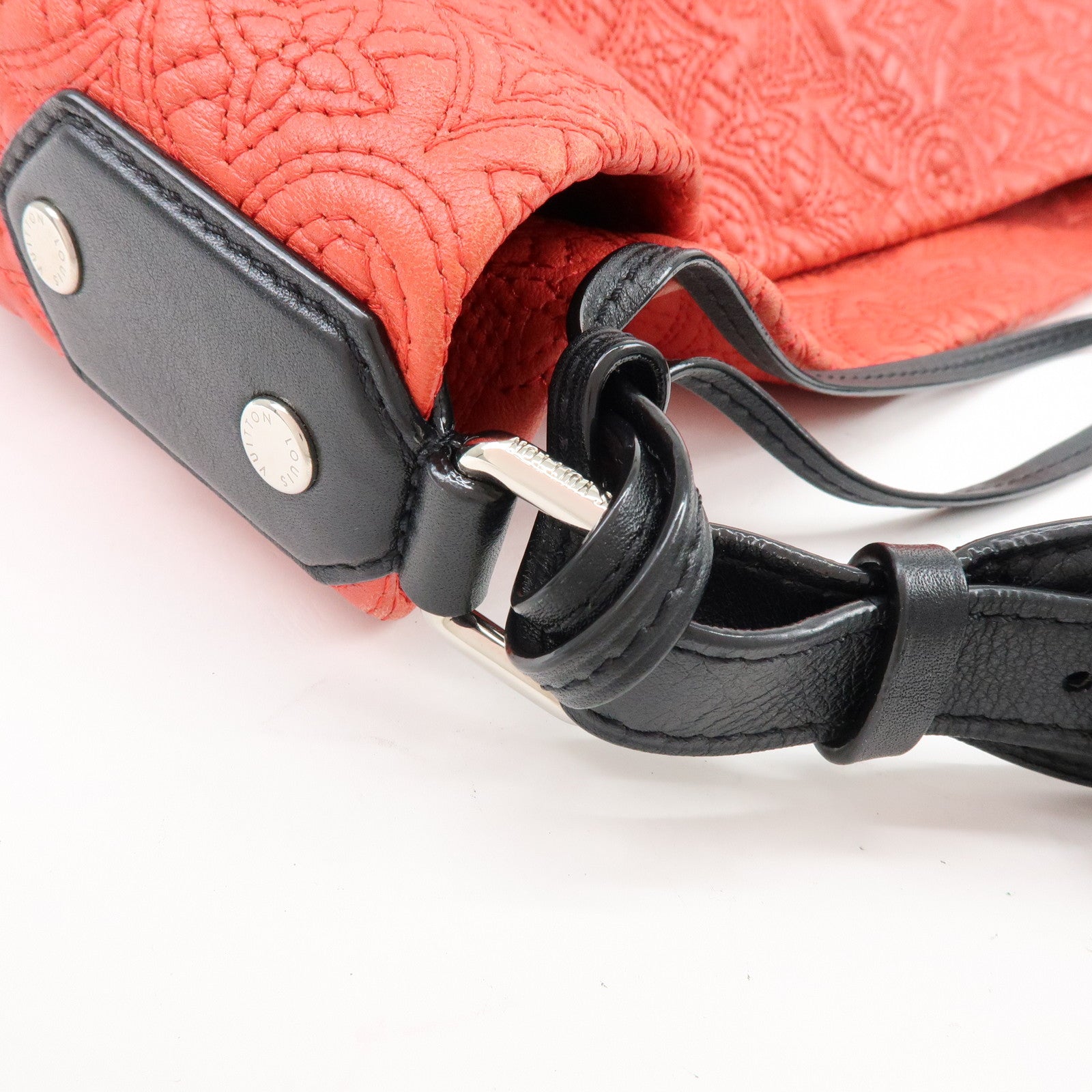 Louis Vuitton Monogram Antheia Leather Shoulder Bag Red Black