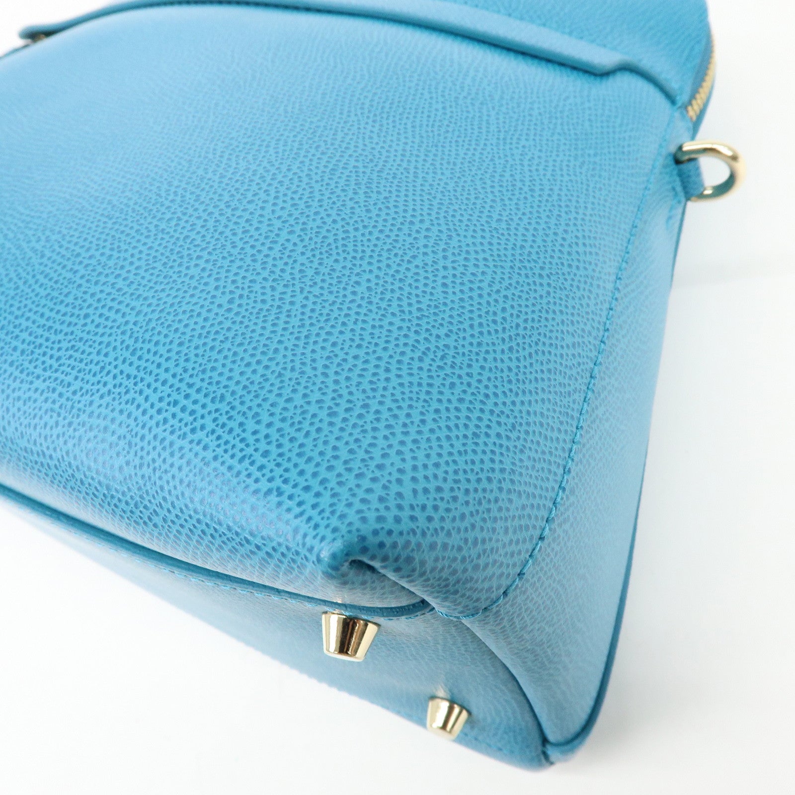 FURLA Set of 2 Leather 2Way Bag Hand Bag Shoulder Bag Black Blue