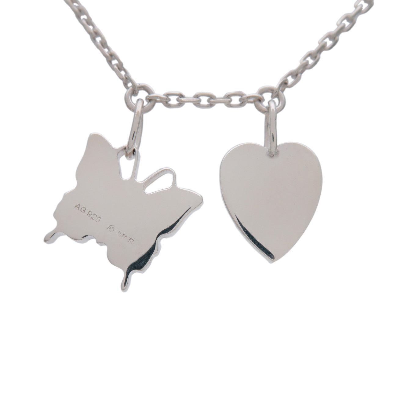 GUCCI Heart Butterfly Motif Necklace SV925 Silver