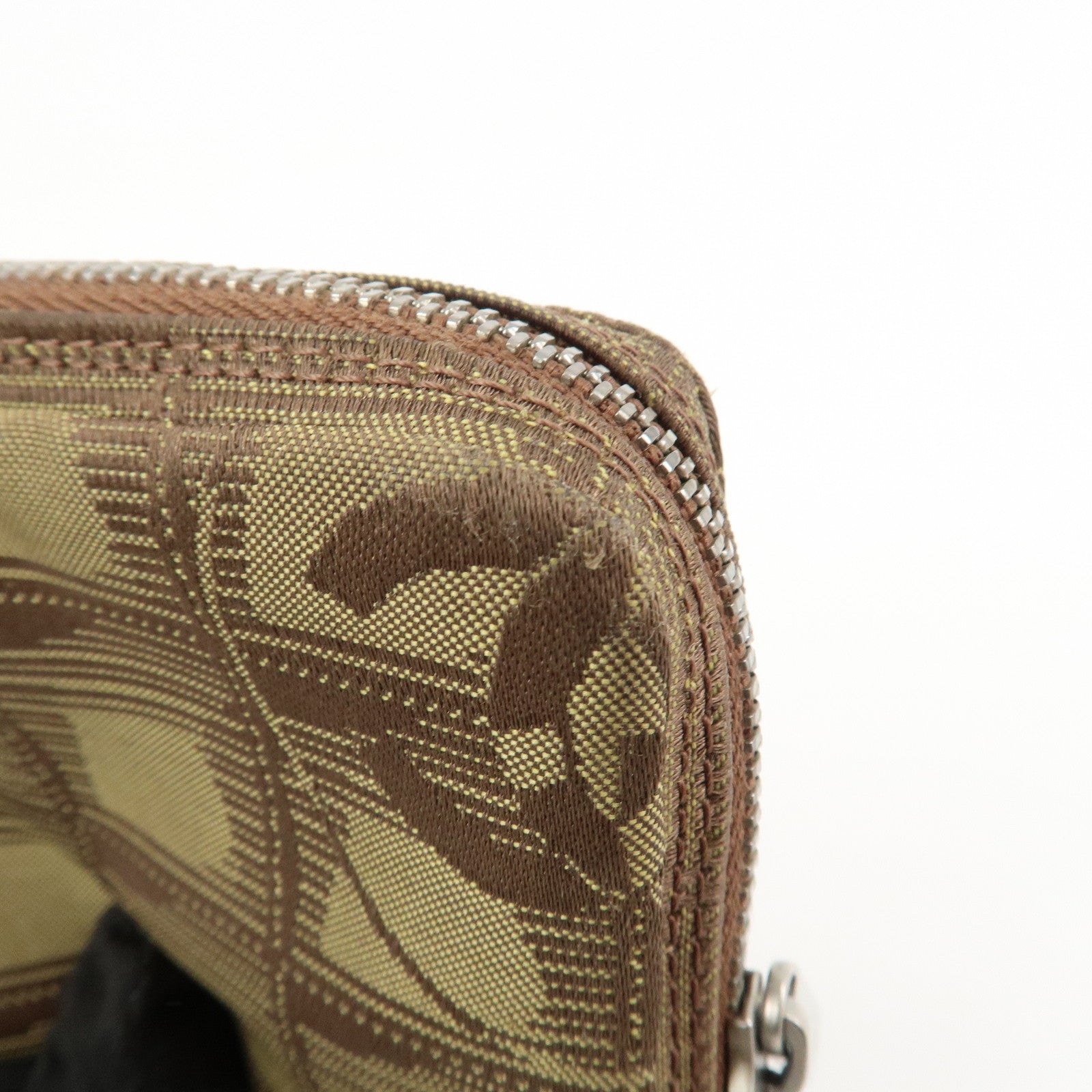 CHANEL New Travel Line Nylon Jacquard Cosmetic Pouch Khaki