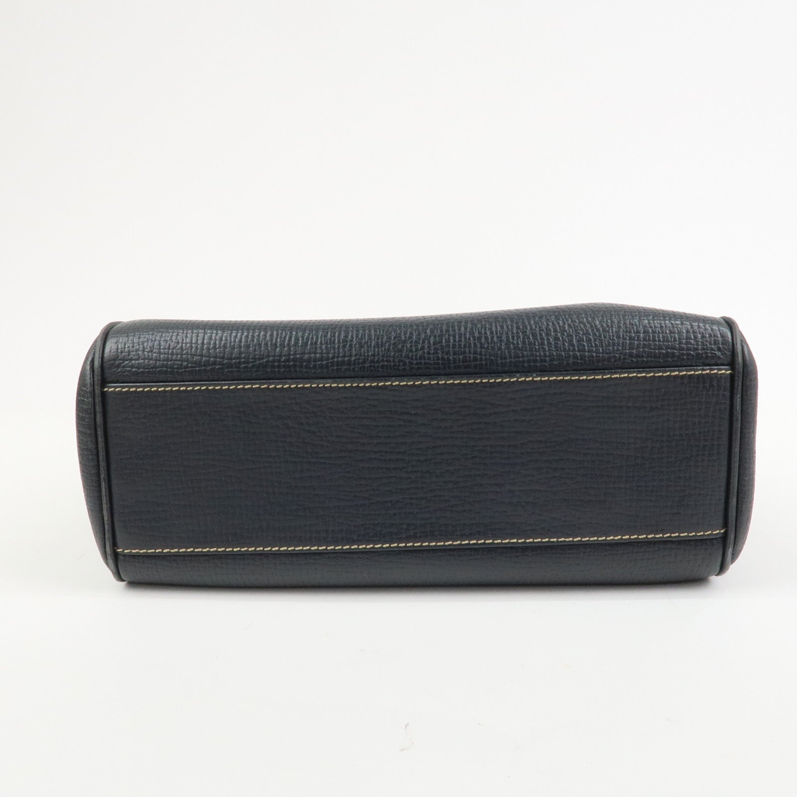 LOEWE Leather 2Way Bag Hand Bag Shoulder Bag Dark Navy